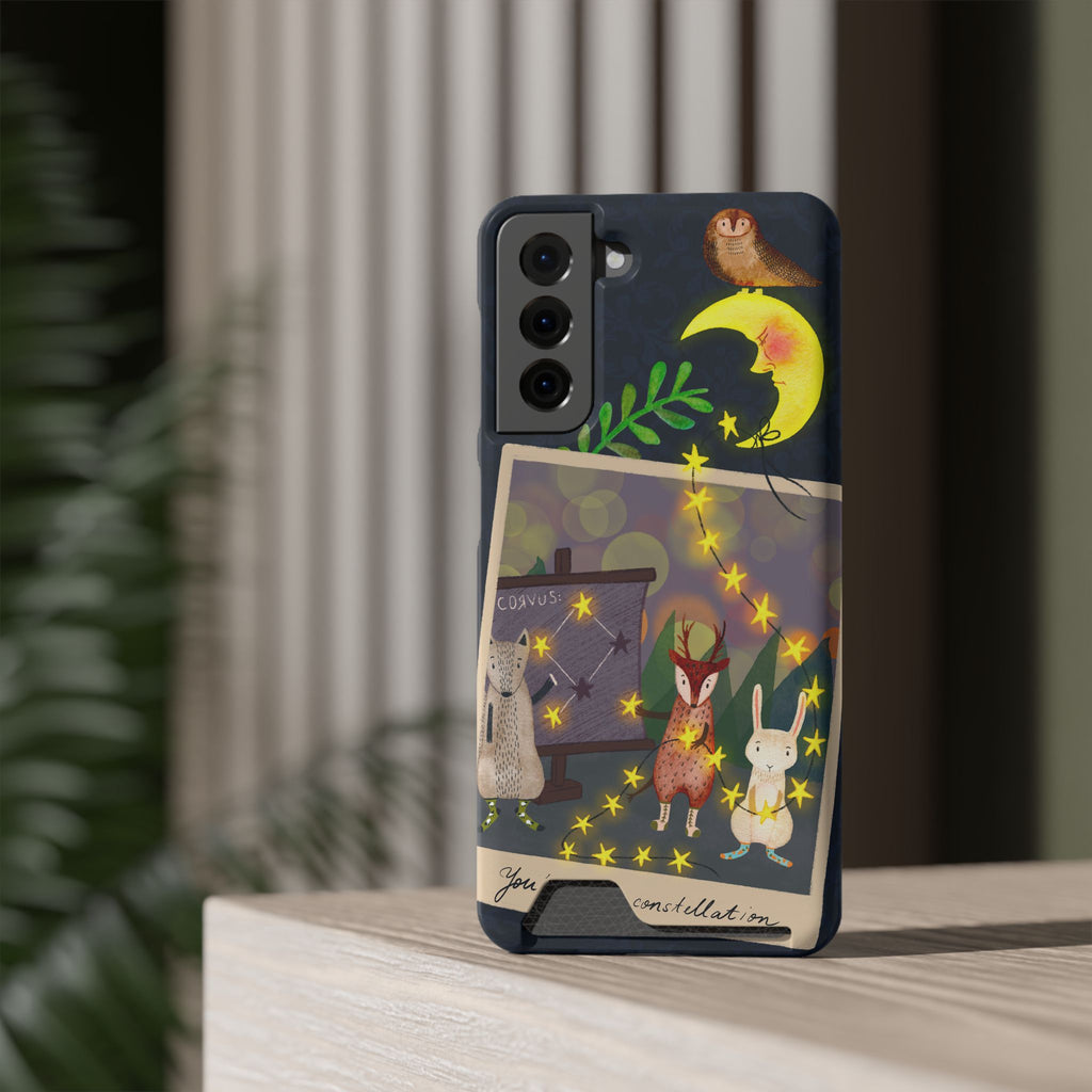 Woodland Astronomy Class Phone Case - Whimsical Forest Animals Learning Constellations - Cute iPhone 13/Samsung Case