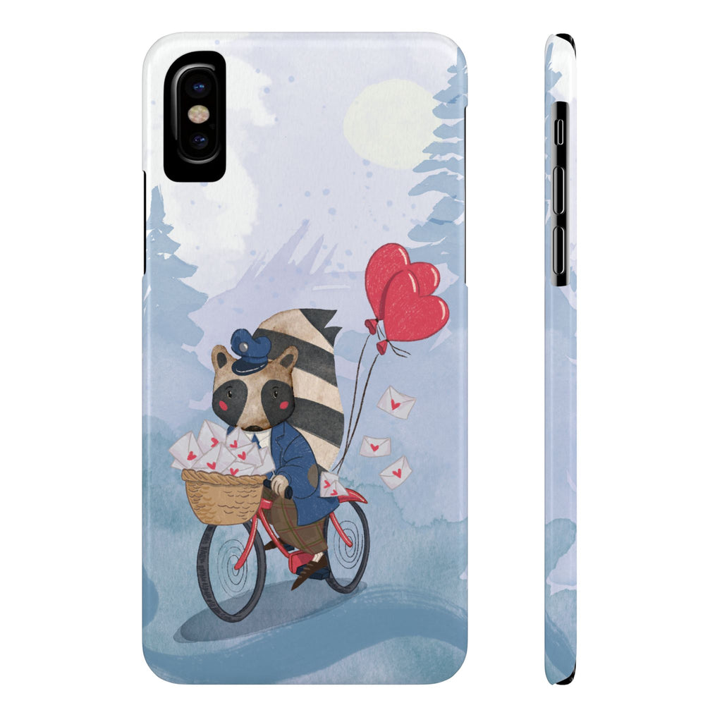 Whimsical Raccoon Slim Phone Case | Cute Animal Design | Perfect for Nature Lovers, Gifts, Birthdays, Valentines Day, Everyday Use