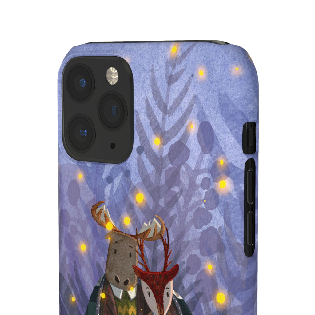Whimsical Animal Lovers Snap Cases - Cozy Phone Protection, Gift for Nature Lovers, Holiday Decor, Cute Character Design, Animal Couple