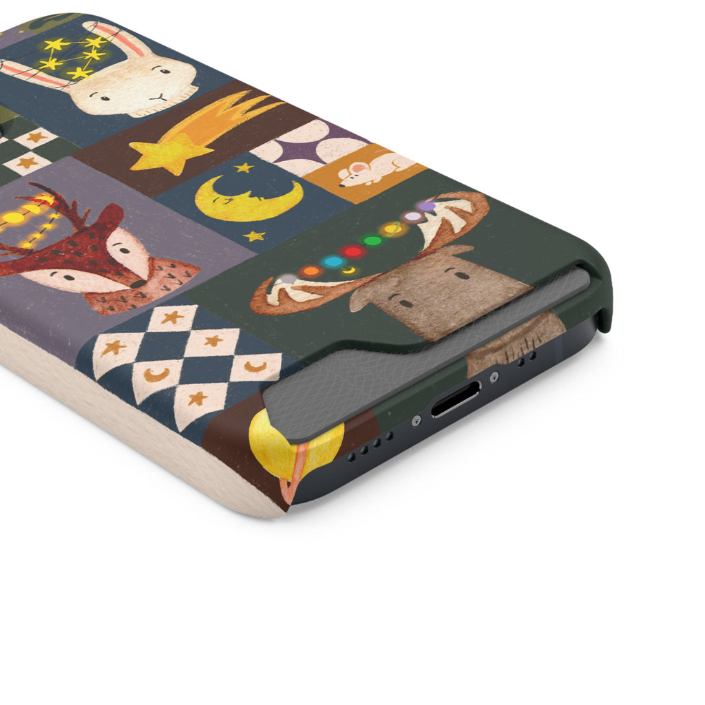 Magical Animal Phone Case with Card Holder - Cute Gift for Animal Lovers, Interesting Phone Accessory, Unique Holiday Gift, Nature-Inspired