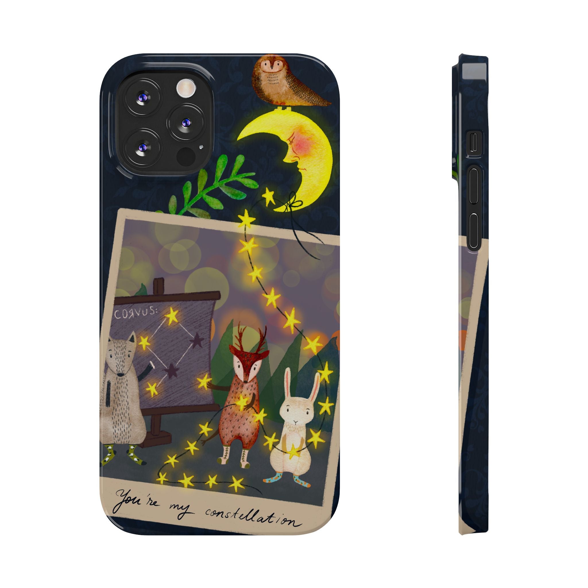 Constellation Friends iPhone Case, Starlit Woodland Photo Cover, Cute Gift for Birthday, Kawaii Design, iPhone 7 8 X XR XS 11 12 13 14 15 16