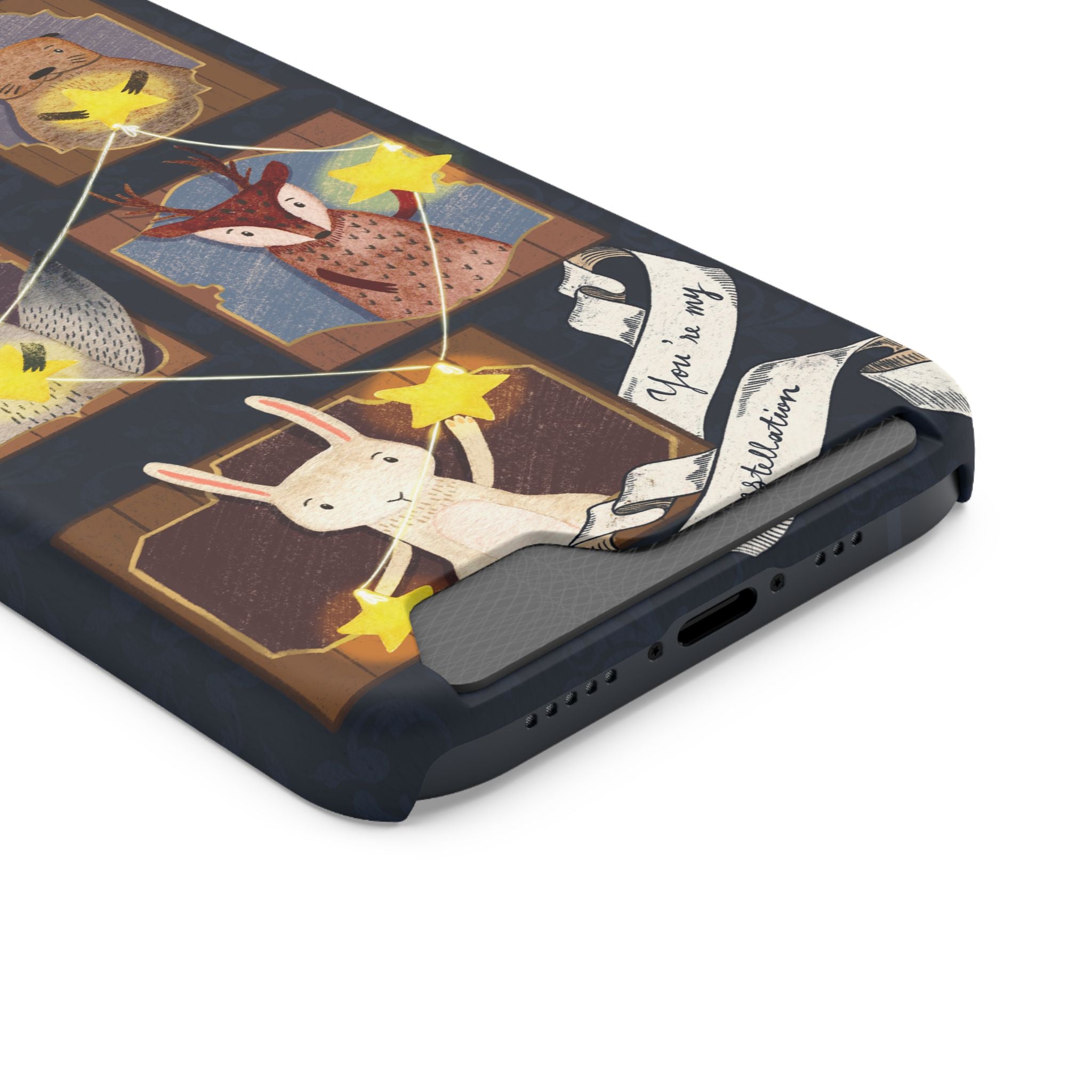 Whimsical Animal Phone Case with Card Holder, Cute Animal Design, Card Storage Case, Ideal for Animal Lovers, Gift for Kids, Birthday