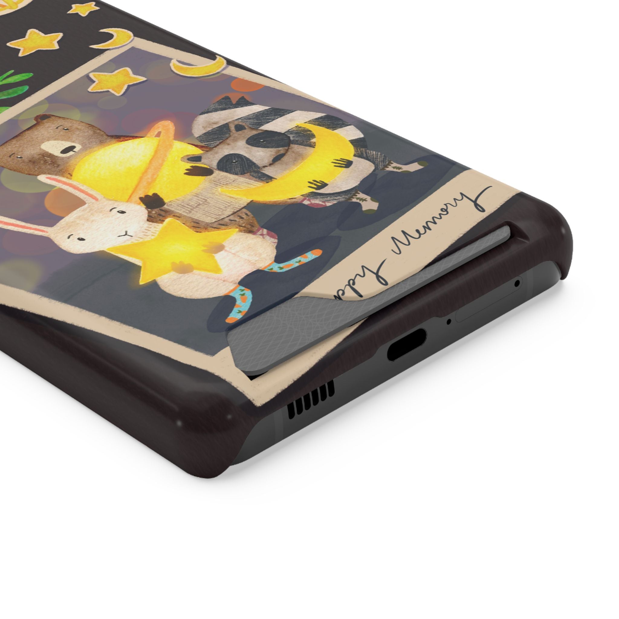 Whimsical Phone Case with Card Holder - Cute Animal Friends Design, Perfect Gift for Animal Lovers, Birthday, Everyday Use, Cute Accessory