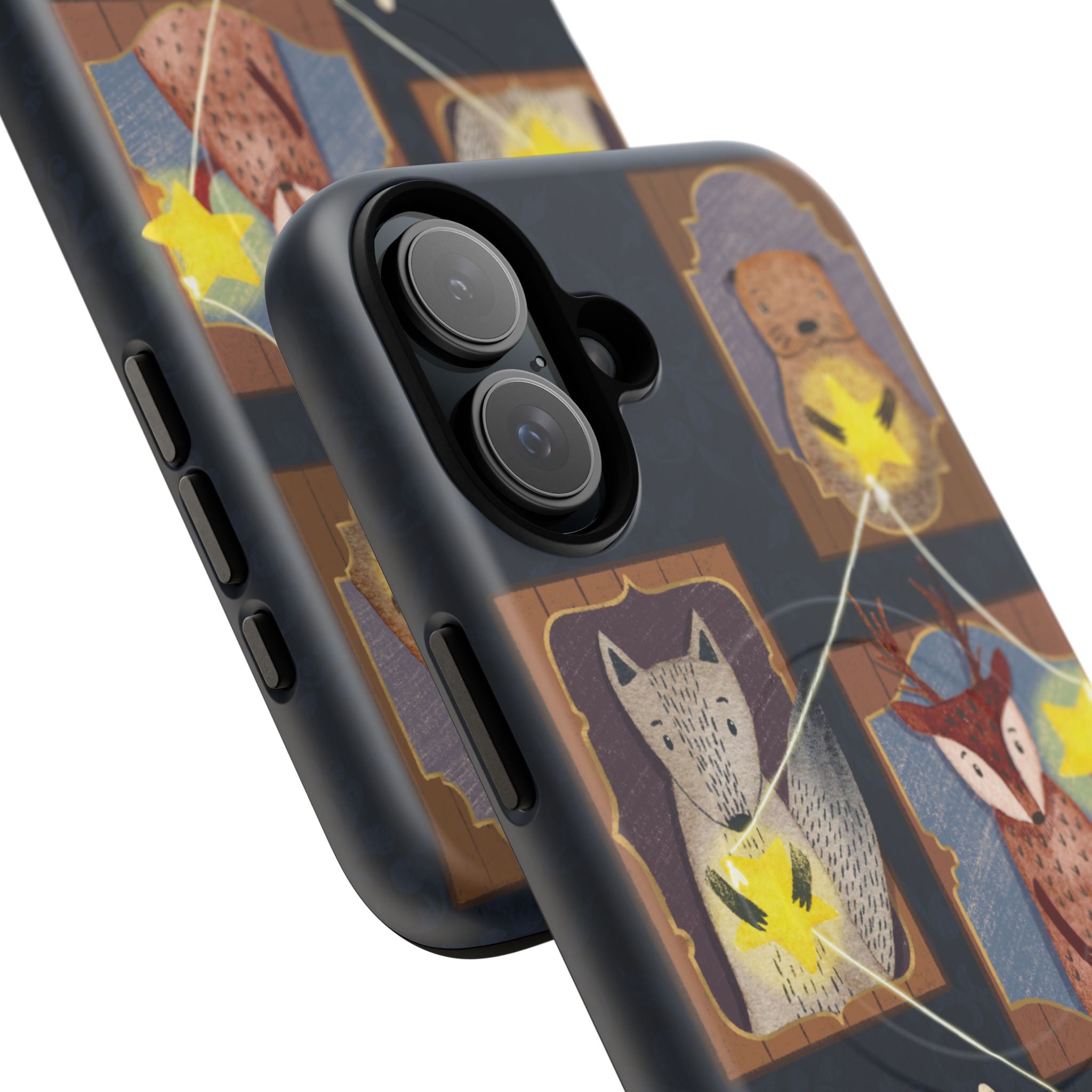 Celestial Animal Stars iPhone Case, Tough Magnetic Cover, Nature Theme, Unique Cute Animal Gifts, iPhone 14 15 16 pro max