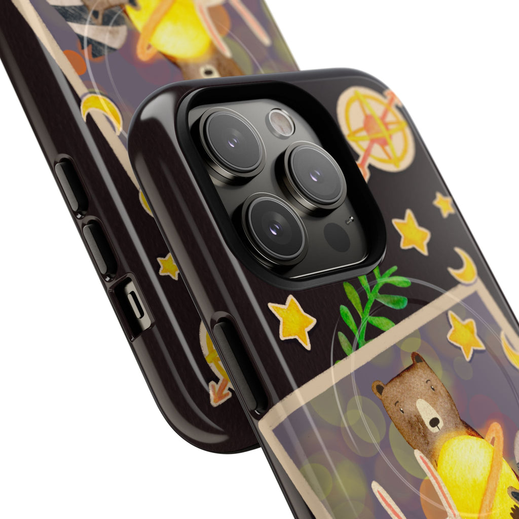 Tough Magnetic Cases, Whimsical Animal Phone Case, Cute Bear Rabbit Raccoon Design, Cute gift for her, Birthdays, iPhone 14 15 16 pro max