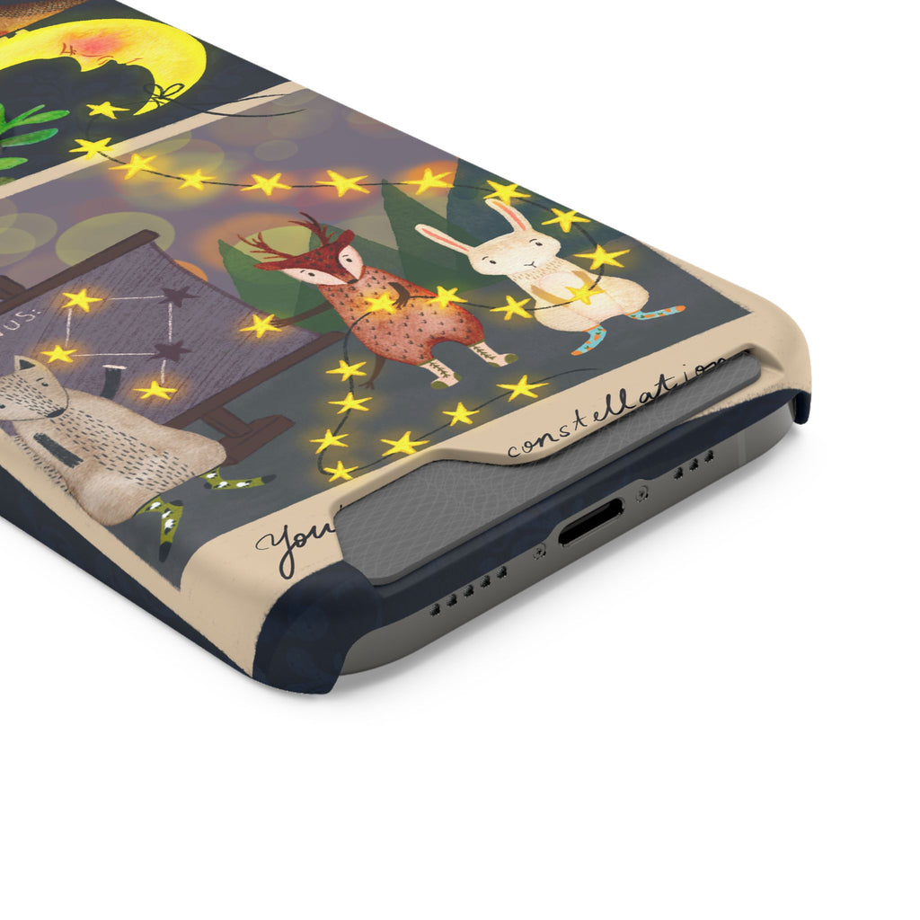 Woodland Astronomy Class Phone Case - Whimsical Forest Animals Learning Constellations - Cute iPhone 13/Samsung Case