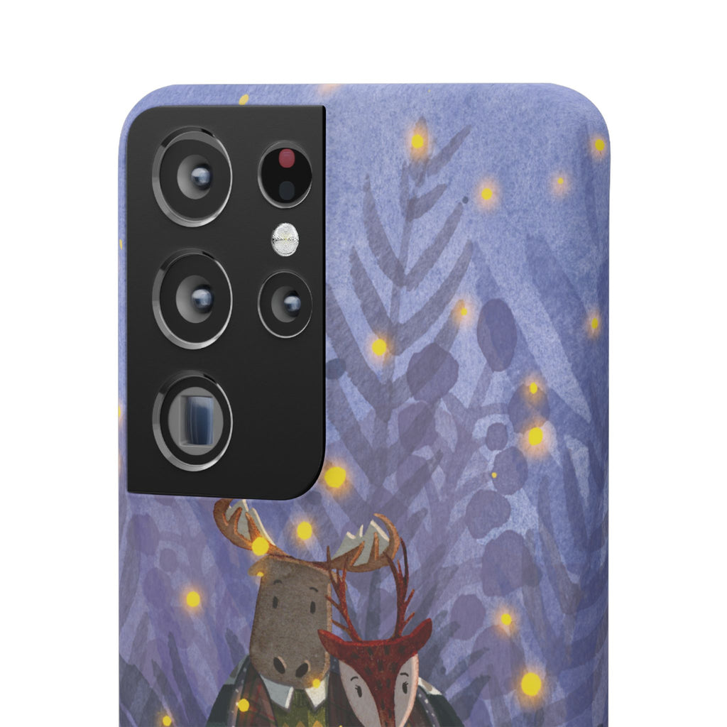 Whimsical Animal Lovers Snap Cases - Cozy Phone Protection, Gift for Nature Lovers, Holiday Decor, Cute Character Design, Animal Couple