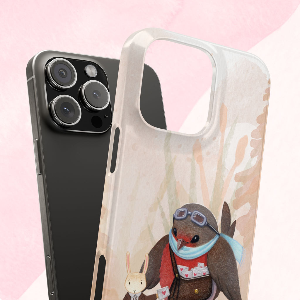 Whimsical Animal Slim Phone Cases - Cute Bird and Rabbit Design, Perfect for Animal Lovers, Gifts for Kids and Teens, Ideal for Birthdays,