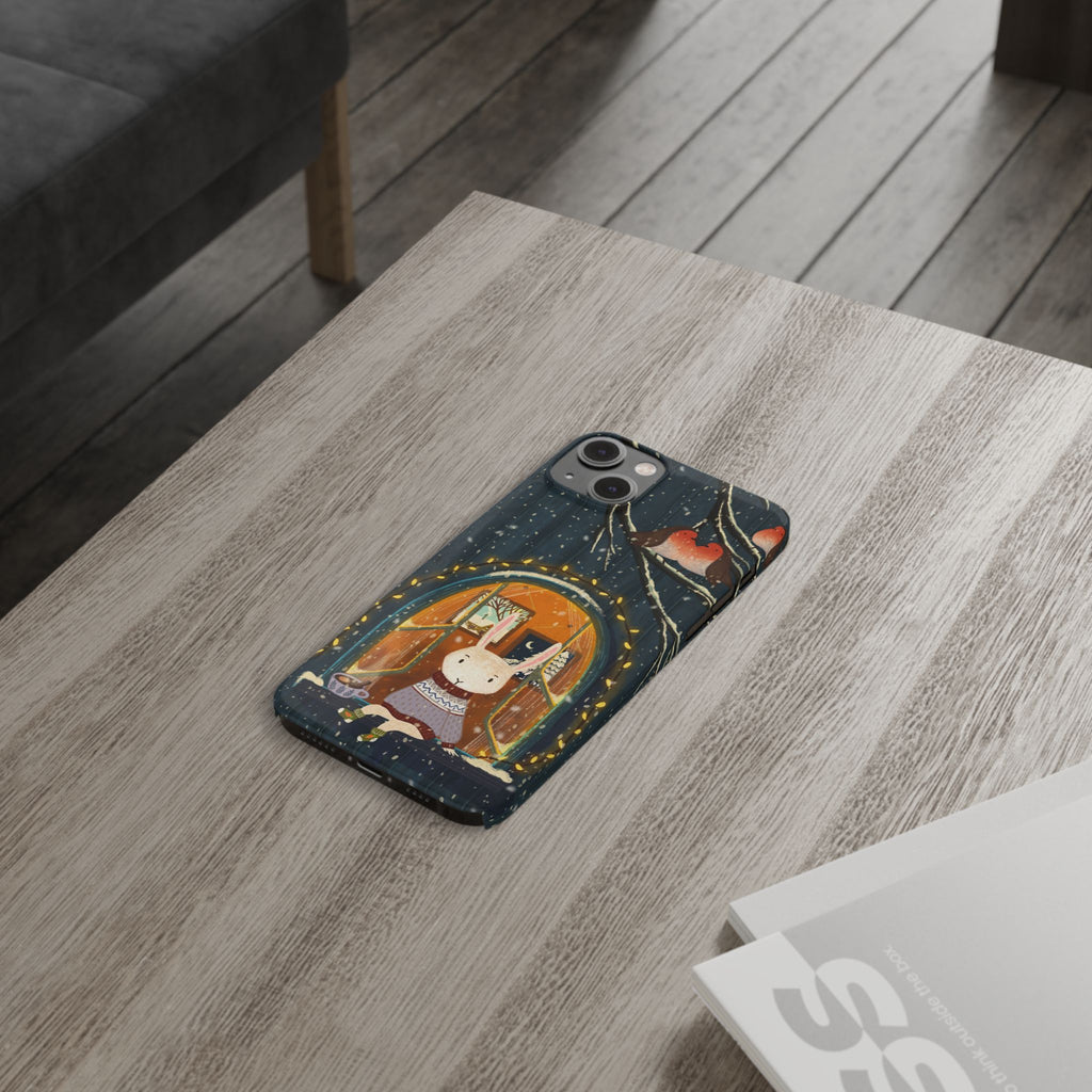 Cozy Animal Phone Case - Whimsical Rabbit Design, Cute Slim Case for Animal Lovers, Perfect Gift for Birthdays, Holidays