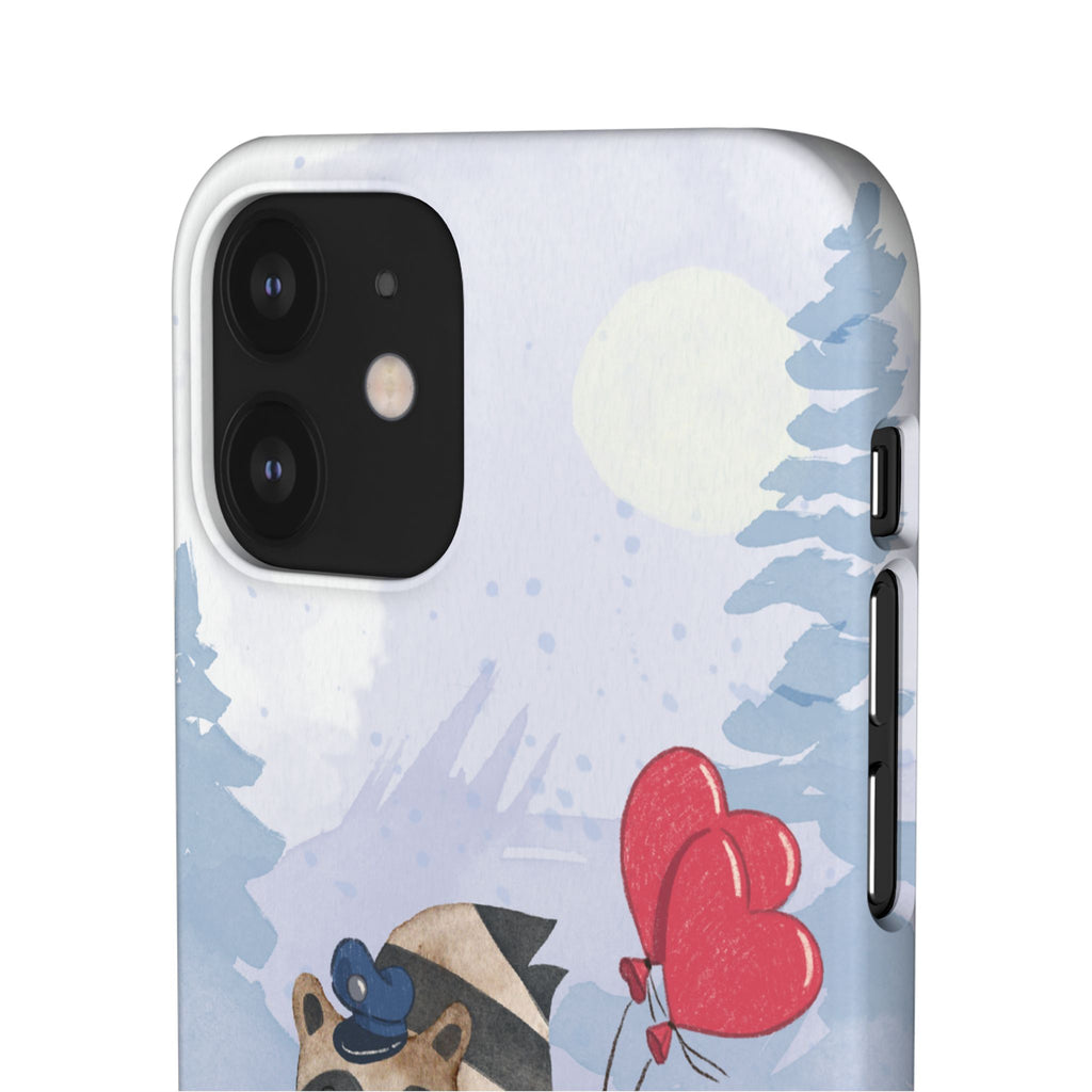 Whimsical Animal Snap Case with Love Balloons, Cute Phone Case, Valentine's Day Gift, Animal Lover Accessory, Creative Phone Cover