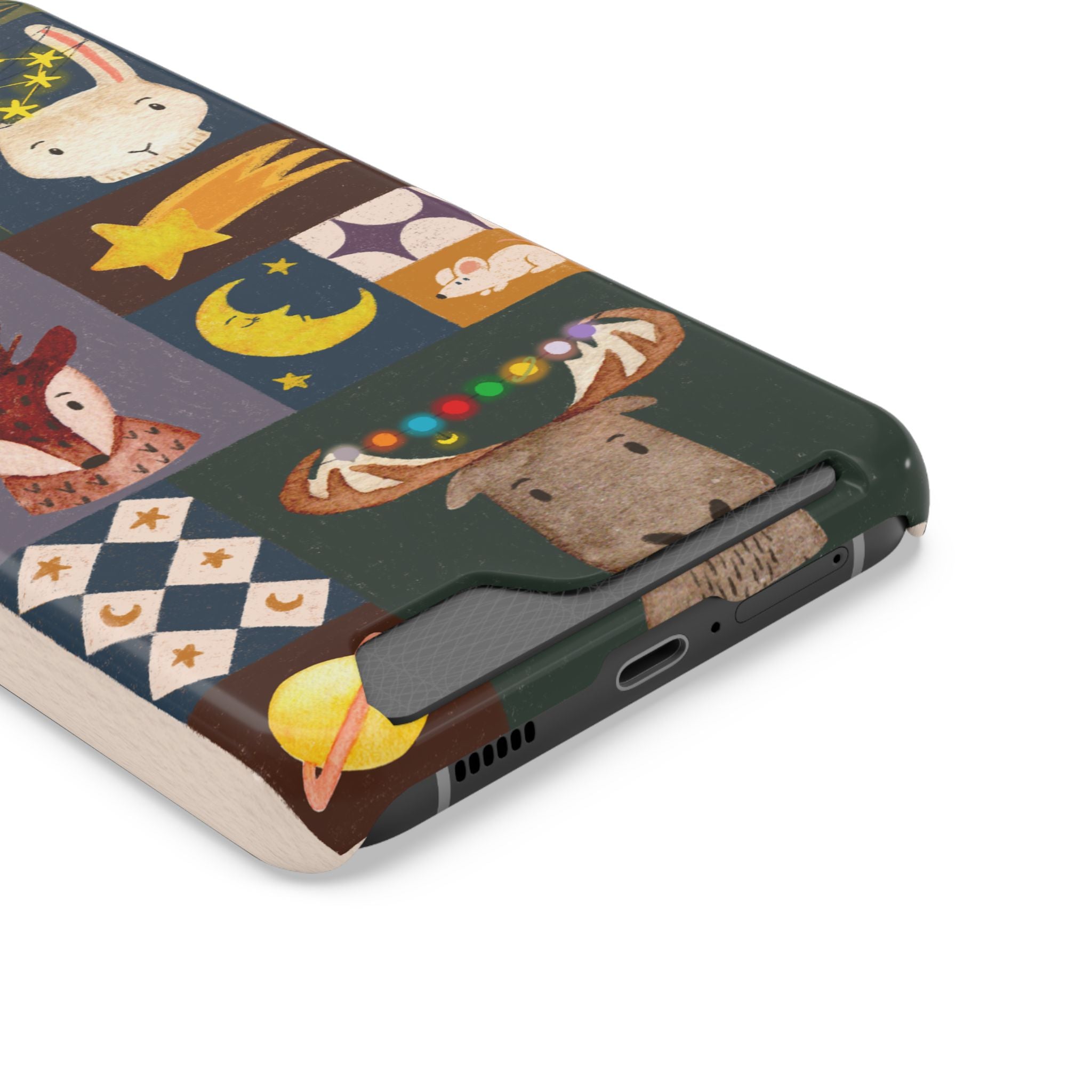 Magical Animal Phone Case with Card Holder - Cute Gift for Animal Lovers, Interesting Phone Accessory, Unique Holiday Gift, Nature-Inspired