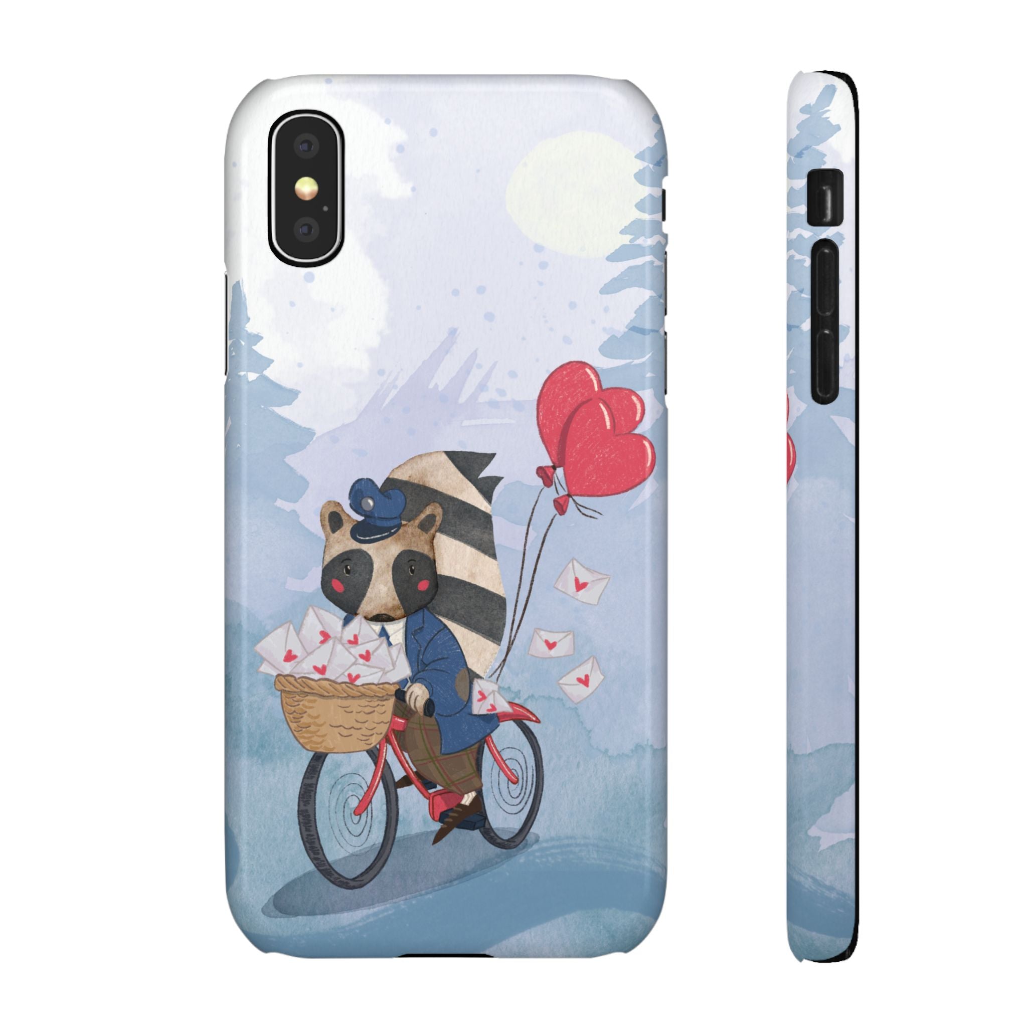 Whimsical Animal Snap Case with Love Balloons, Cute Phone Case, Valentine's Day Gift, Animal Lover Accessory, Creative Phone Cover