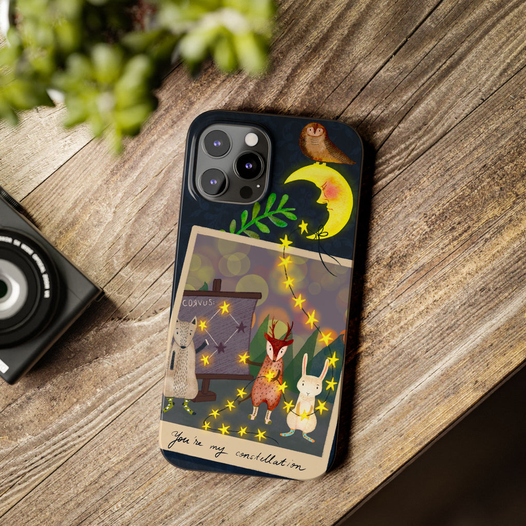 Constellation Friends iPhone Case, Starlit Woodland Photo Cover, Cute Gift for Birthday, Kawaii Design, iPhone 7 8 X XR XS 11 12 13 14 15 16
