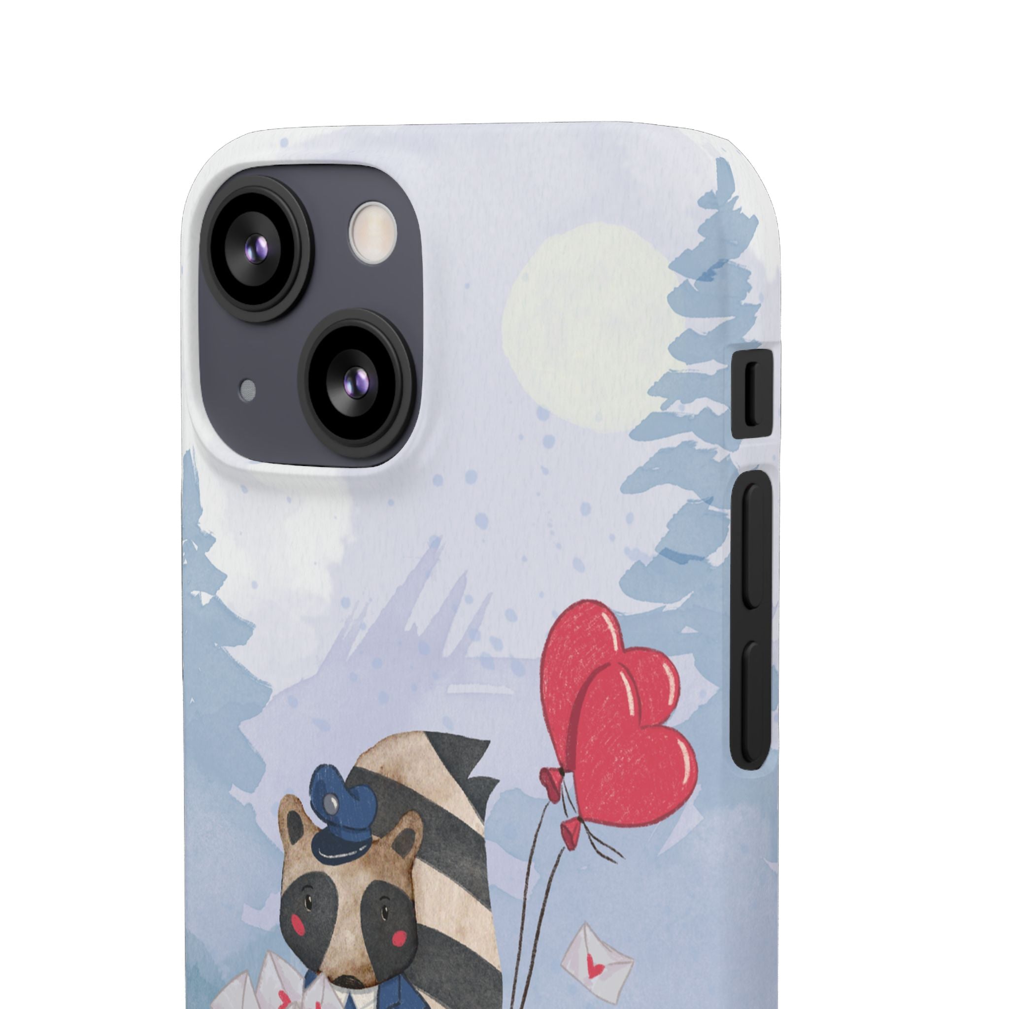 Whimsical Animal Snap Case with Love Balloons, Cute Phone Case, Valentine's Day Gift, Animal Lover Accessory, Creative Phone Cover