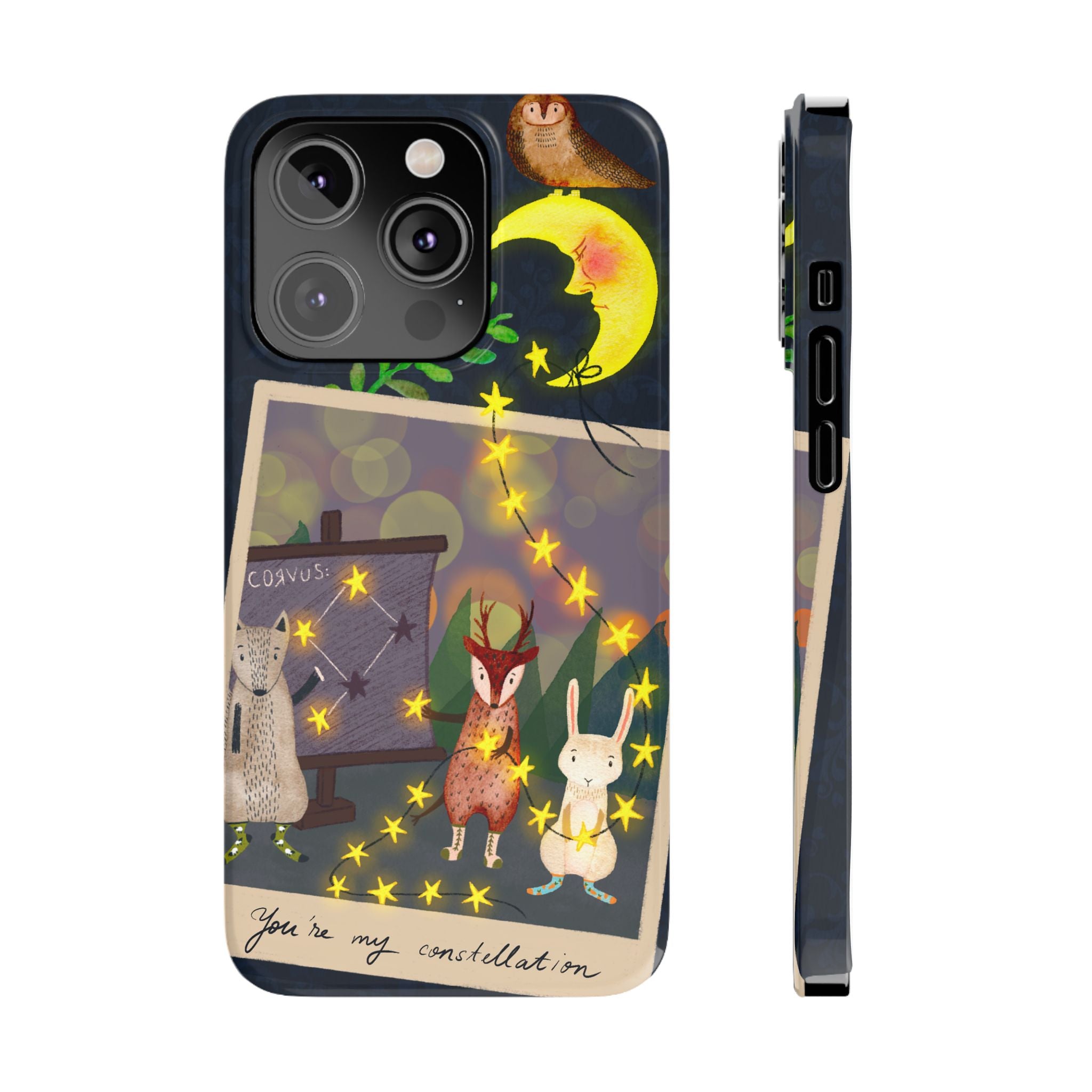 Constellation Friends iPhone Case, Starlit Woodland Photo Cover, Cute Gift for Birthday, Kawaii Design, iPhone 7 8 X XR XS 11 12 13 14 15 16