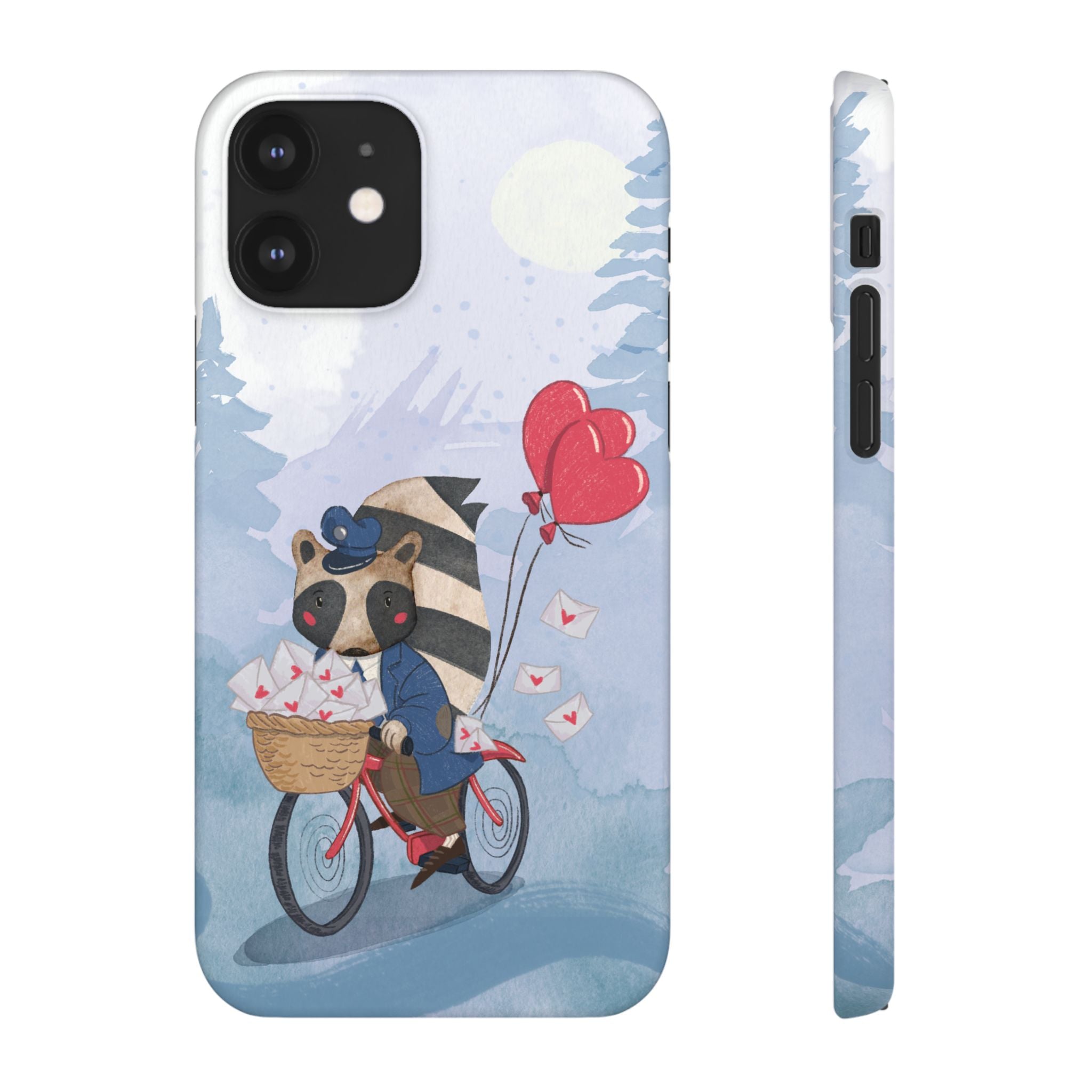 Whimsical Animal Snap Case with Love Balloons, Cute Phone Case, Valentine's Day Gift, Animal Lover Accessory, Creative Phone Cover