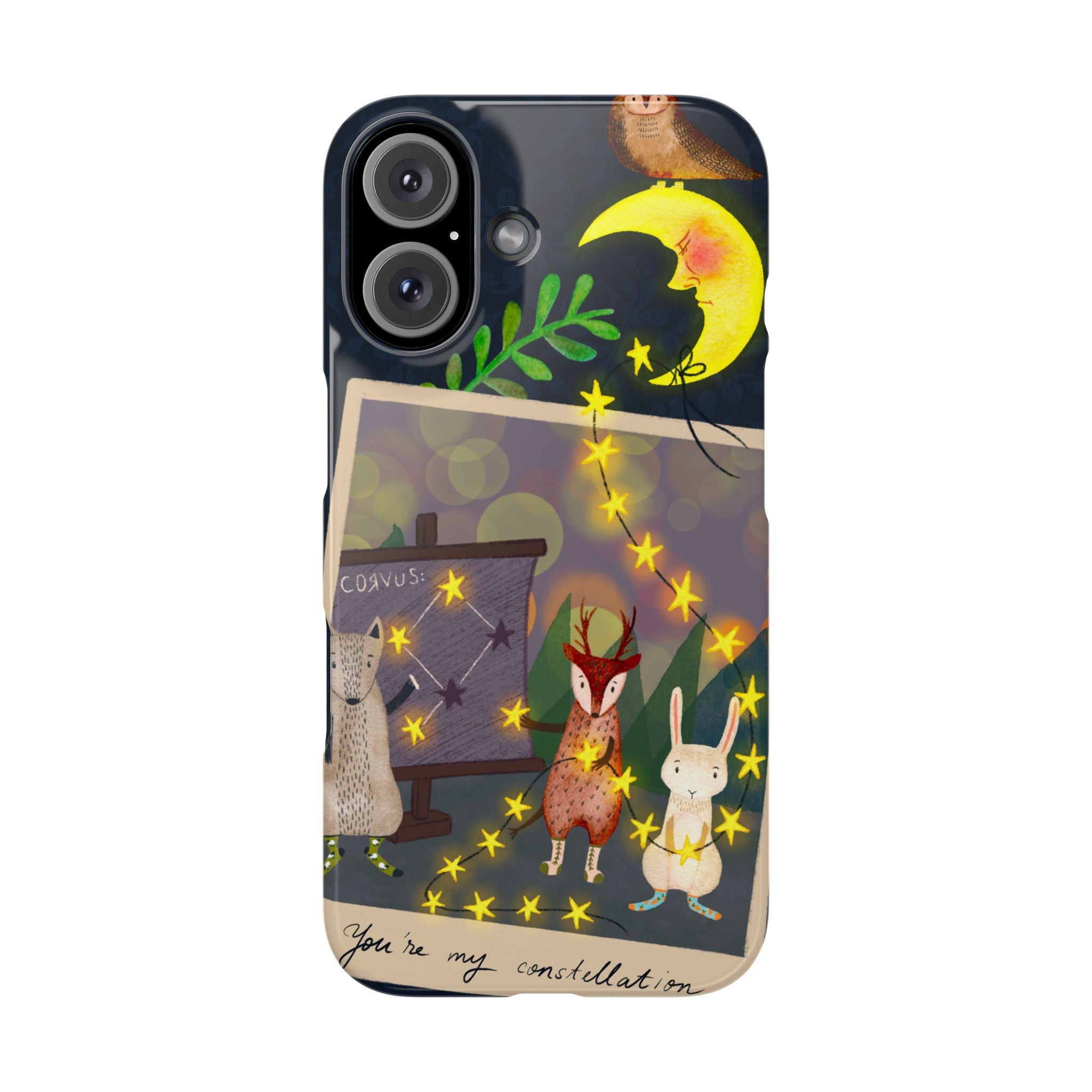 Constellation Friends iPhone Case, Starlit Woodland Photo Cover, Cute Gift for Birthday, Kawaii Design, iPhone 7 8 X XR XS 11 12 13 14 15 16