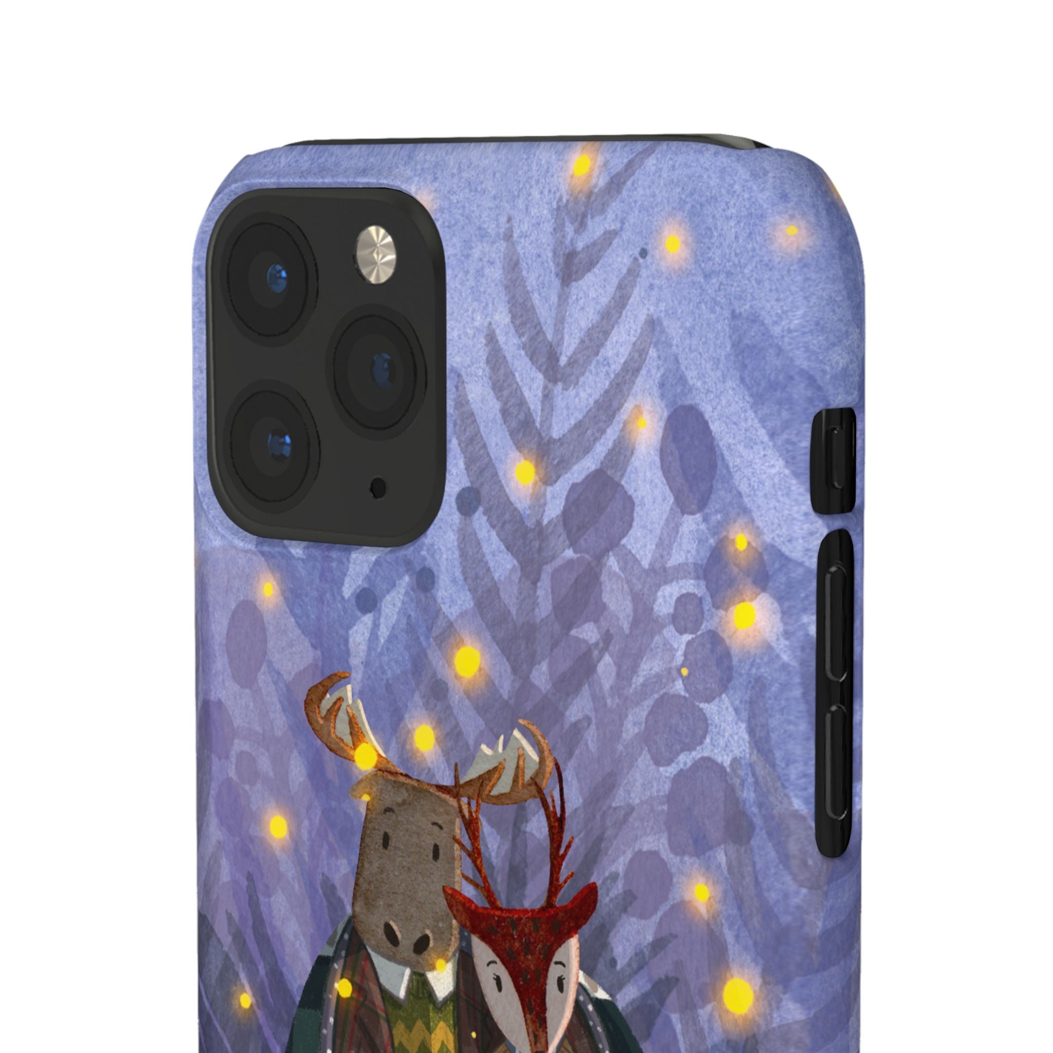 Whimsical Animal Lovers Snap Cases - Cozy Phone Protection, Gift for Nature Lovers, Holiday Decor, Cute Character Design, Animal Couple