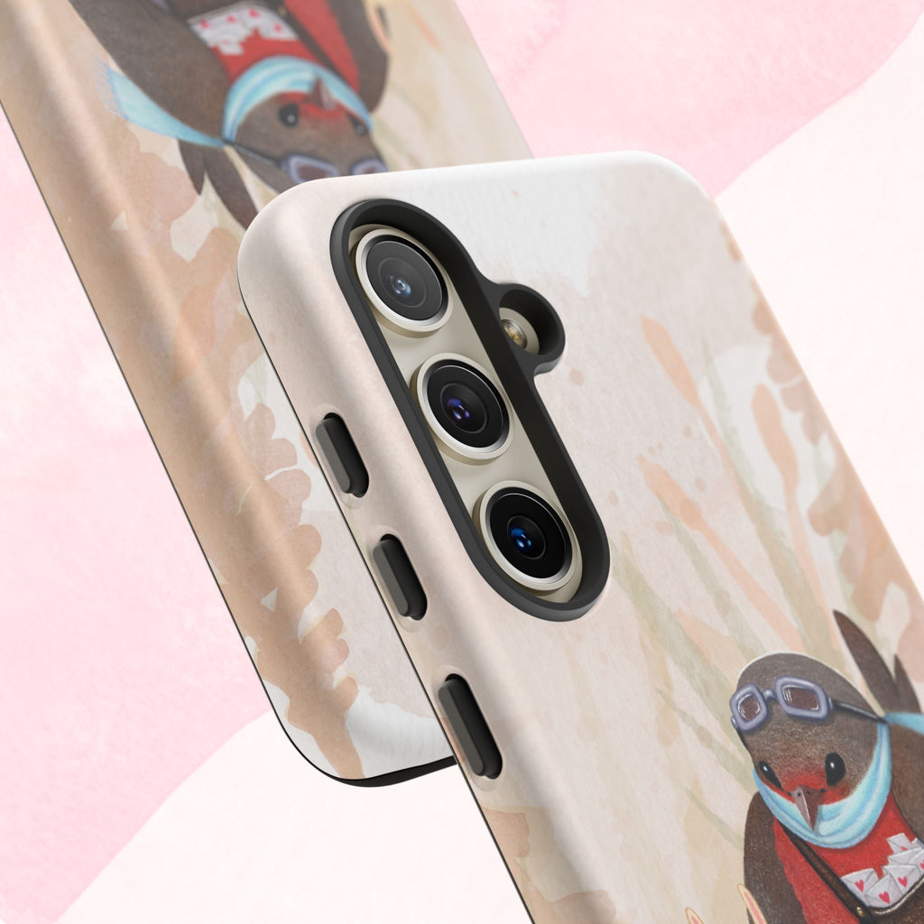 Whimsical Animal Phone Case, Cute Bird and Rabbit Design, Animal Lovers Gift, Nature-Themed Accessory, Eco-Friendly Tech Cover