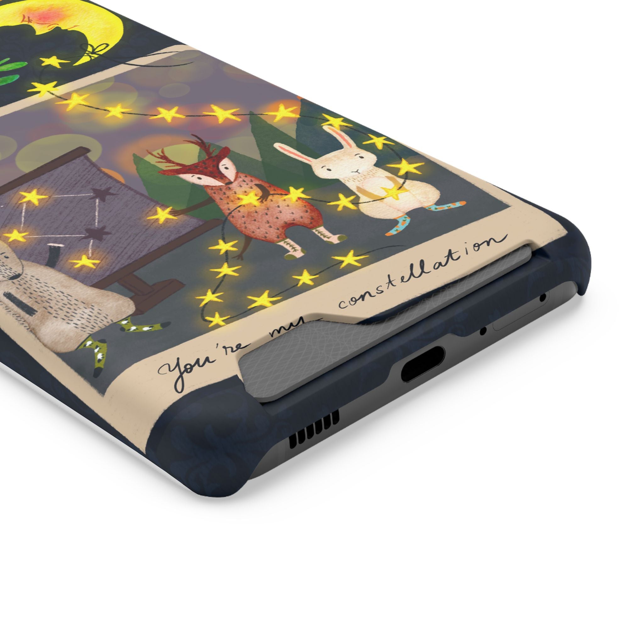 Woodland Astronomy Class Phone Case - Whimsical Forest Animals Learning Constellations - Cute iPhone 13/Samsung Case