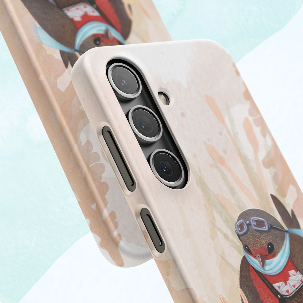 Whimsical Animal Snap Cases, Cute Phone Case, Handmade Bird and Bunny Design, Gift for Animal Lovers, Unique Smartphone Cover