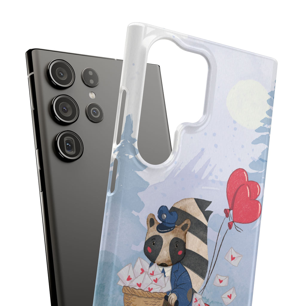 Whimsical Animal Snap Case with Love Balloons, Cute Phone Case, Valentine's Day Gift, Animal Lover Accessory, Creative Phone Cover