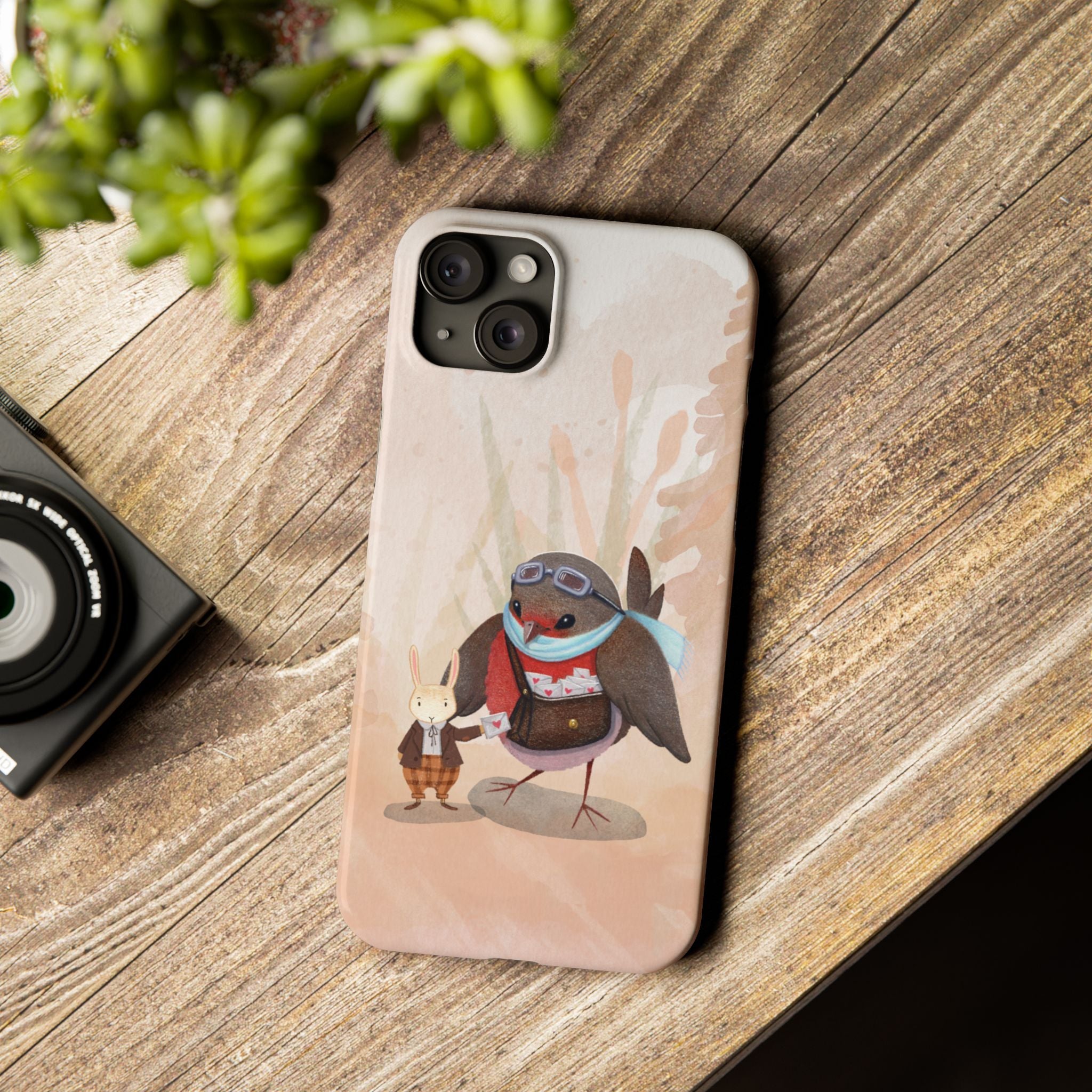 Whimsical Animal Slim Phone Cases - Cute Bird and Rabbit Design, Perfect for Animal Lovers, Gifts for Kids and Teens, Ideal for Birthdays,