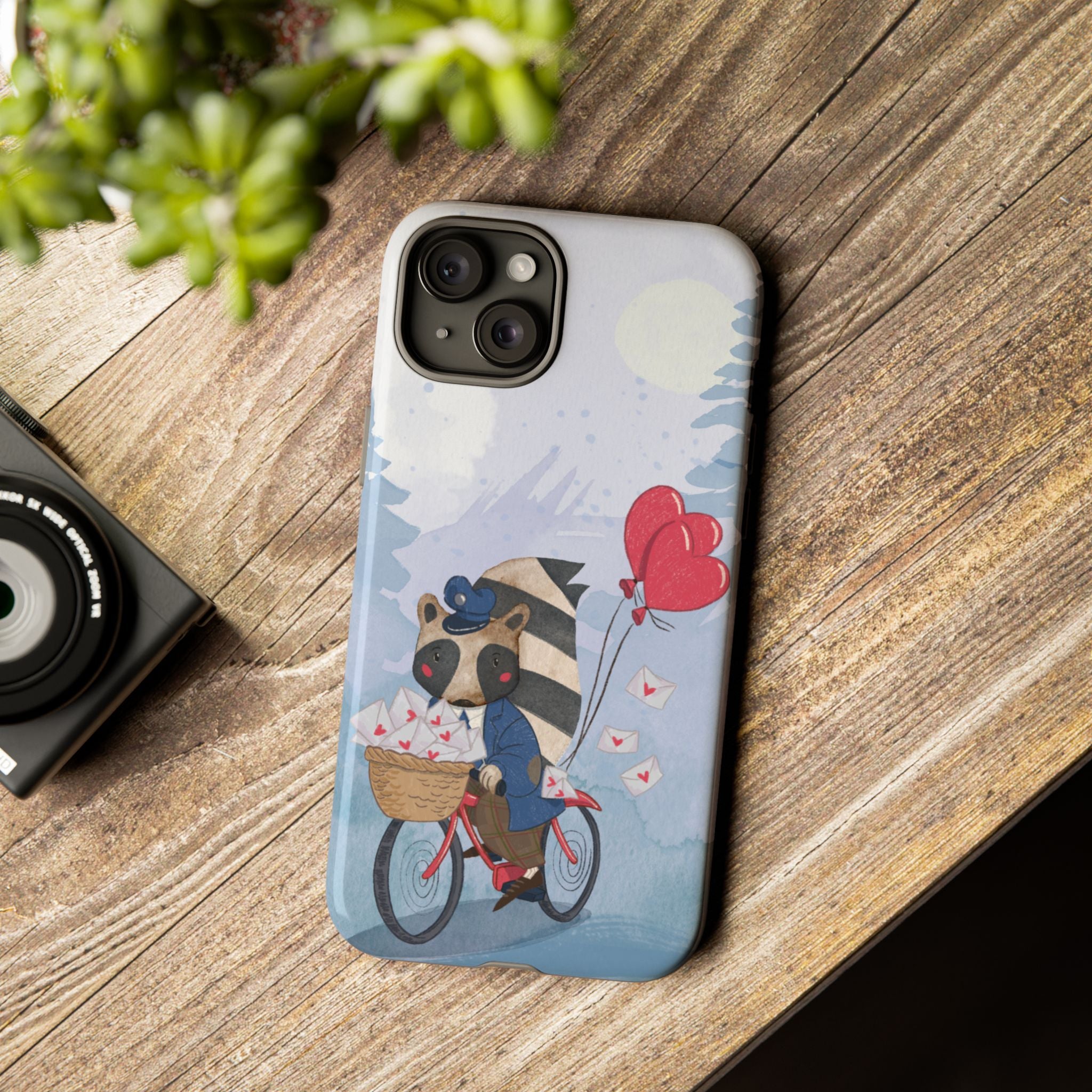 Cute Raccoon Phone Case, Tough Case for Animal Lovers, Valentine's Day Gift, Whimsical Phone Accessory, Gifts for Kids