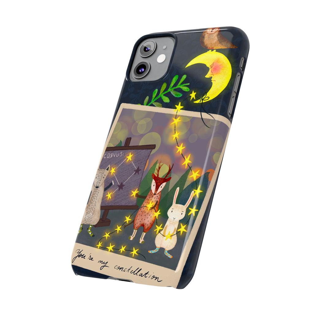 Constellation Friends iPhone Case, Starlit Woodland Photo Cover, Cute Gift for Birthday, Kawaii Design, iPhone 7 8 X XR XS 11 12 13 14 15 16