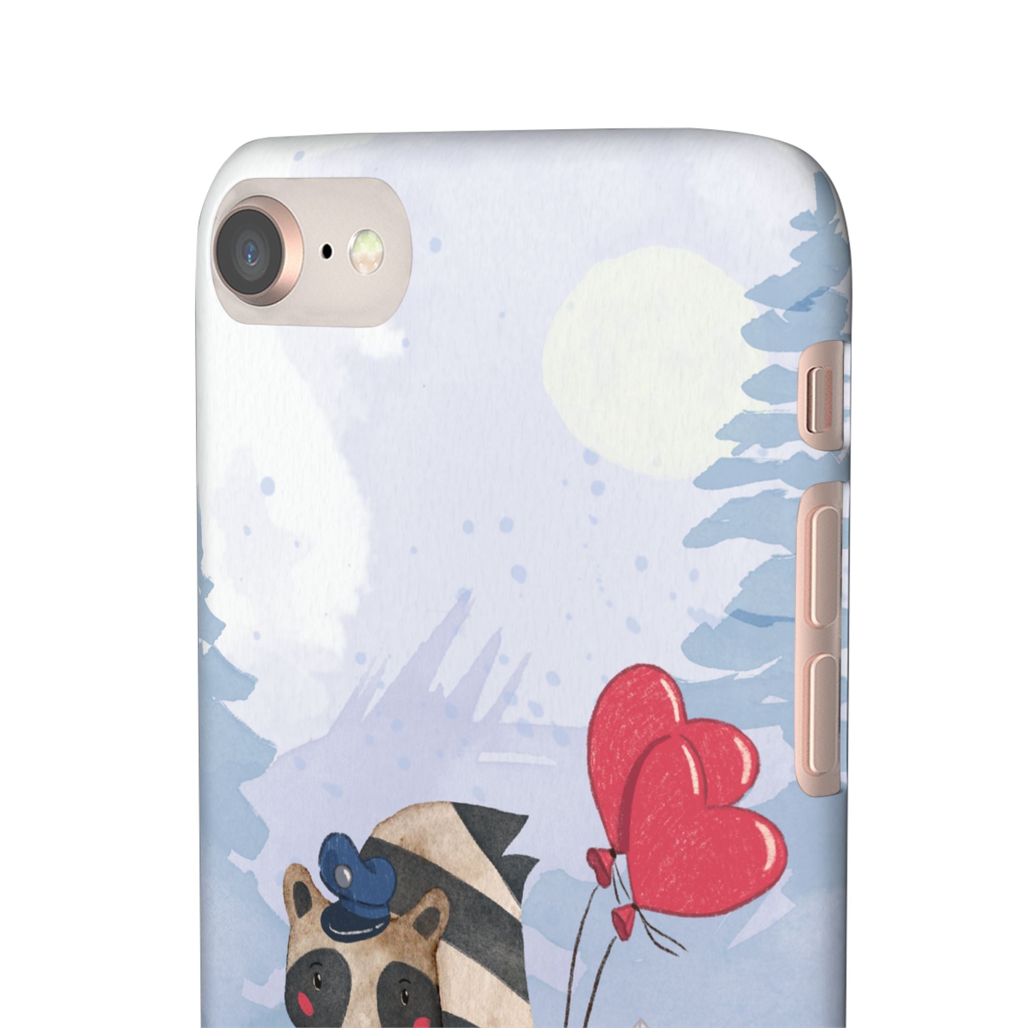 Whimsical Animal Snap Case with Love Balloons, Cute Phone Case, Valentine's Day Gift, Animal Lover Accessory, Creative Phone Cover