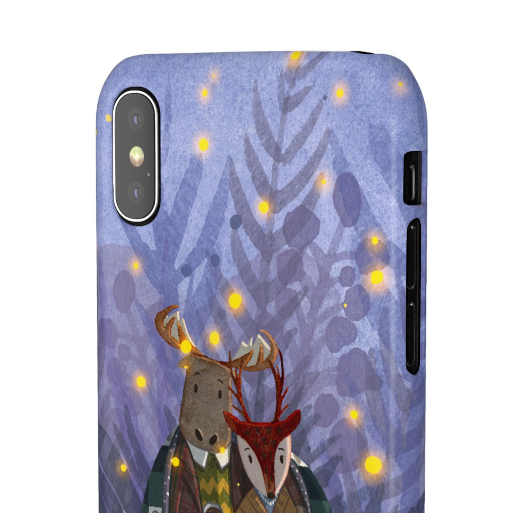 Whimsical Animal Lovers Snap Cases - Cozy Phone Protection, Gift for Nature Lovers, Holiday Decor, Cute Character Design, Animal Couple