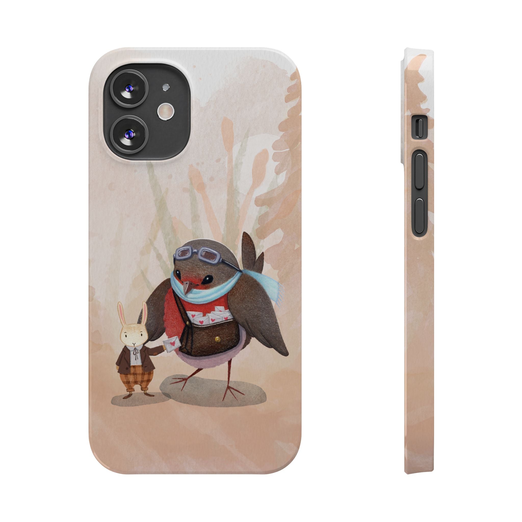 Whimsical Animal Slim Phone Cases - Cute Bird and Rabbit Design, Perfect for Animal Lovers, Gifts for Kids and Teens, Ideal for Birthdays,