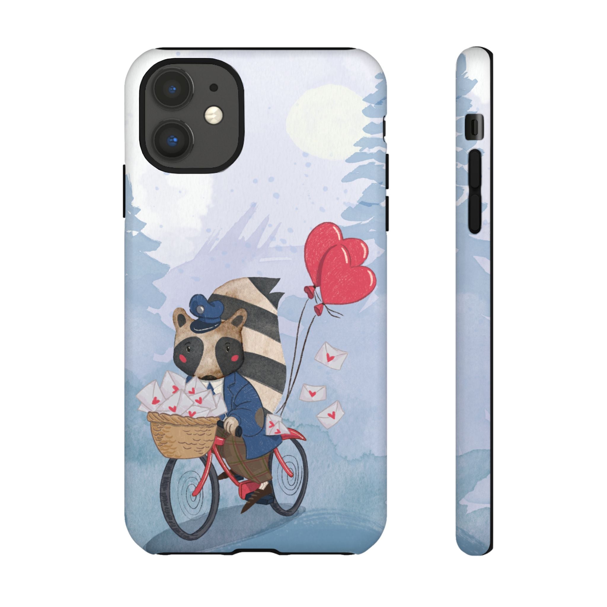 Cute Raccoon Phone Case, Tough Case for Animal Lovers, Valentine's Day Gift, Whimsical Phone Accessory, Gifts for Kids