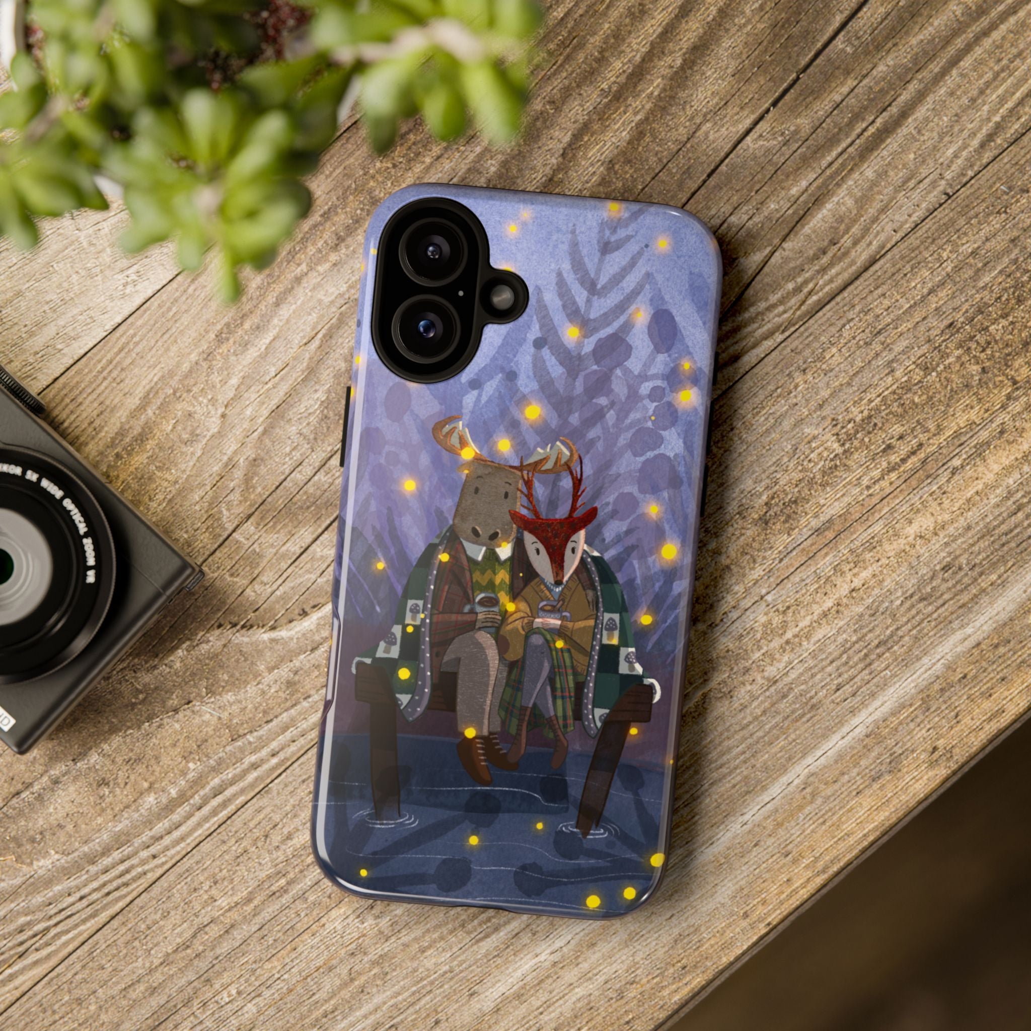 Cozy Couple Phone Case, Cute Animal Lovers Gift, Nature Aesthetic, Perfect for Holidays, Personalized Phone Accessories, Gift for Her