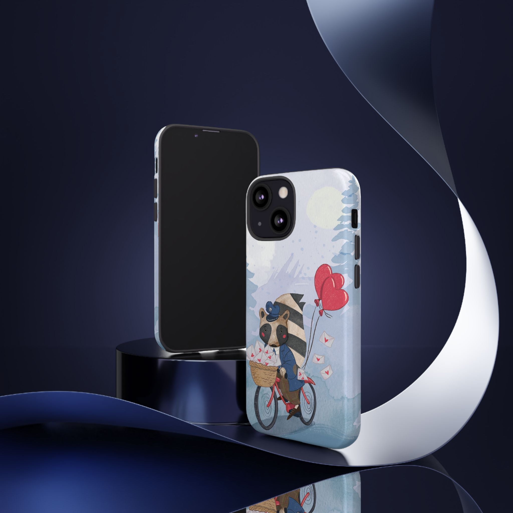 Cute Raccoon Phone Case, Tough Case for Animal Lovers, Valentine's Day Gift, Whimsical Phone Accessory, Gifts for Kids