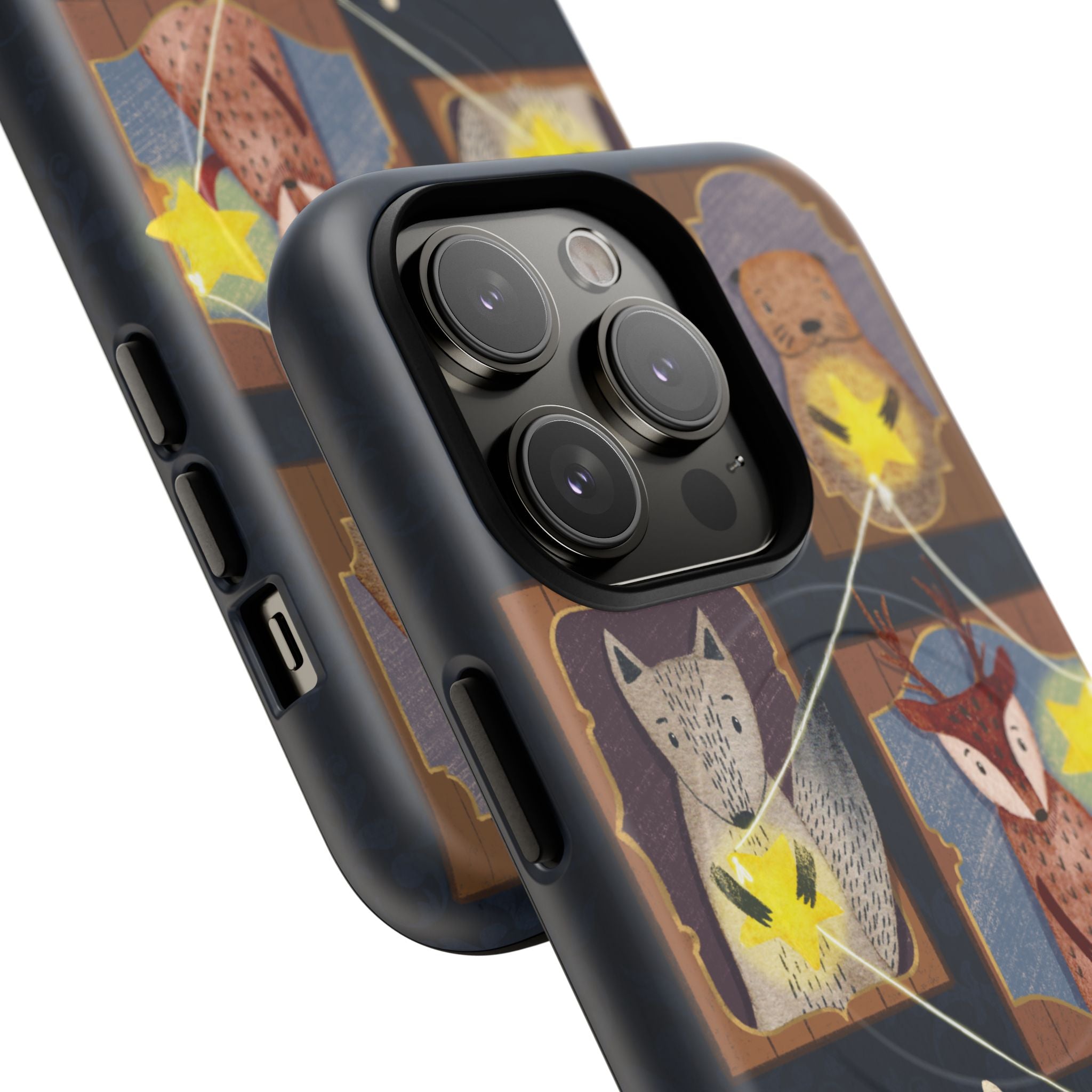 Celestial Animal Stars iPhone Case, Tough Magnetic Cover, Nature Theme, Unique Cute Animal Gifts, iPhone 14 15 16 pro max