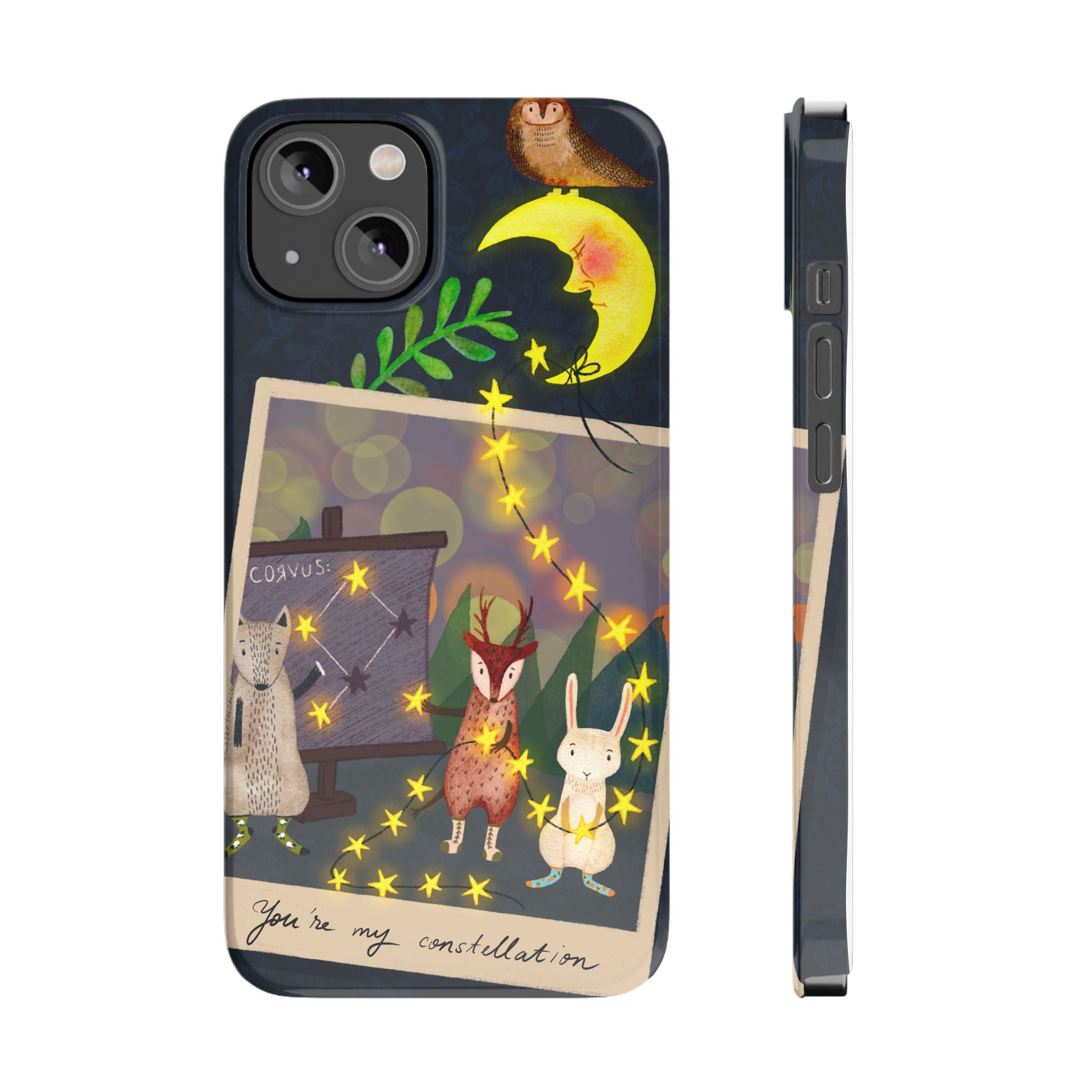 Constellation Friends iPhone Case, Starlit Woodland Photo Cover, Cute Gift for Birthday, Kawaii Design, iPhone 7 8 X XR XS 11 12 13 14 15 16
