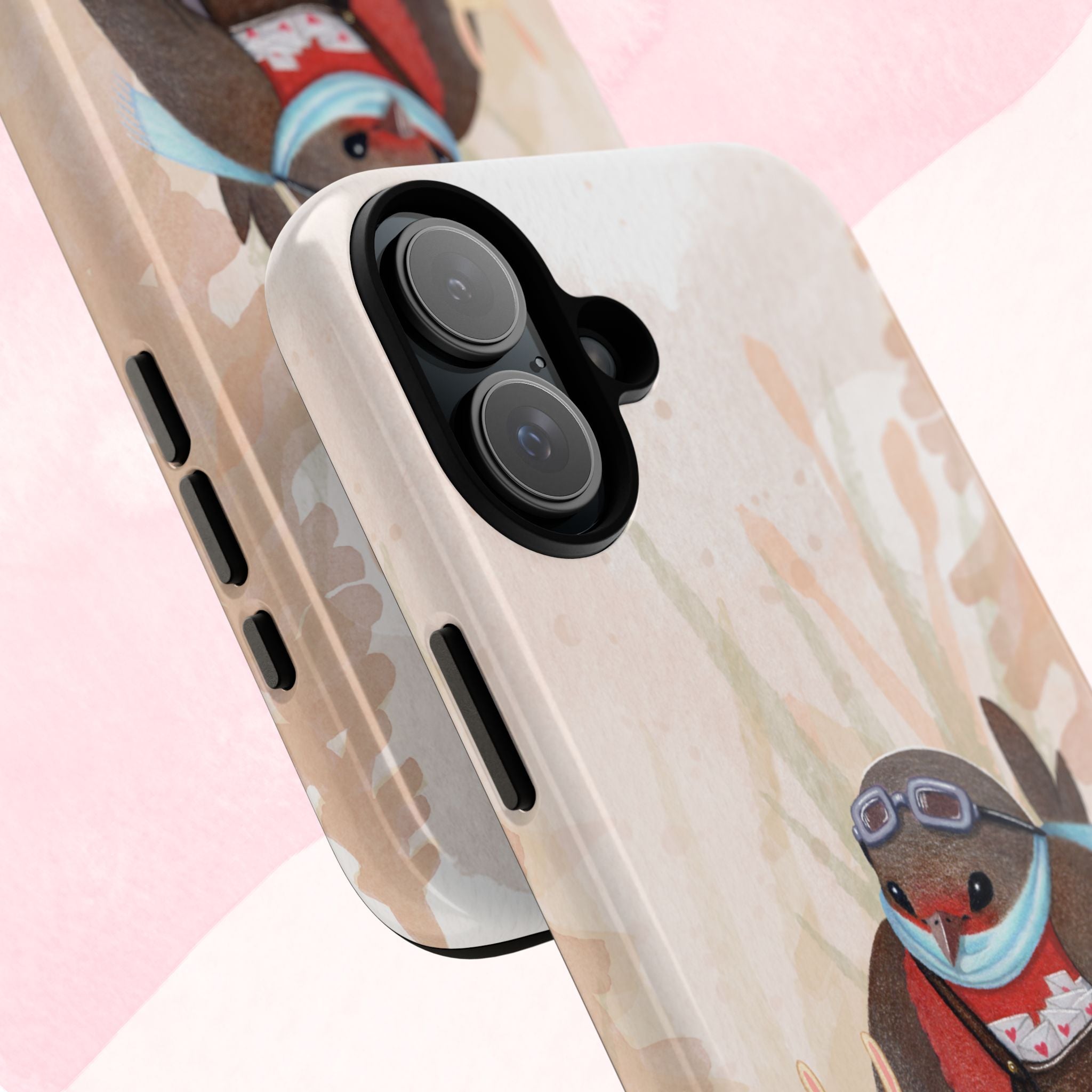 Whimsical Animal Phone Case, Cute Bird and Rabbit Design, Animal Lovers Gift, Nature-Themed Accessory, Eco-Friendly Tech Cover