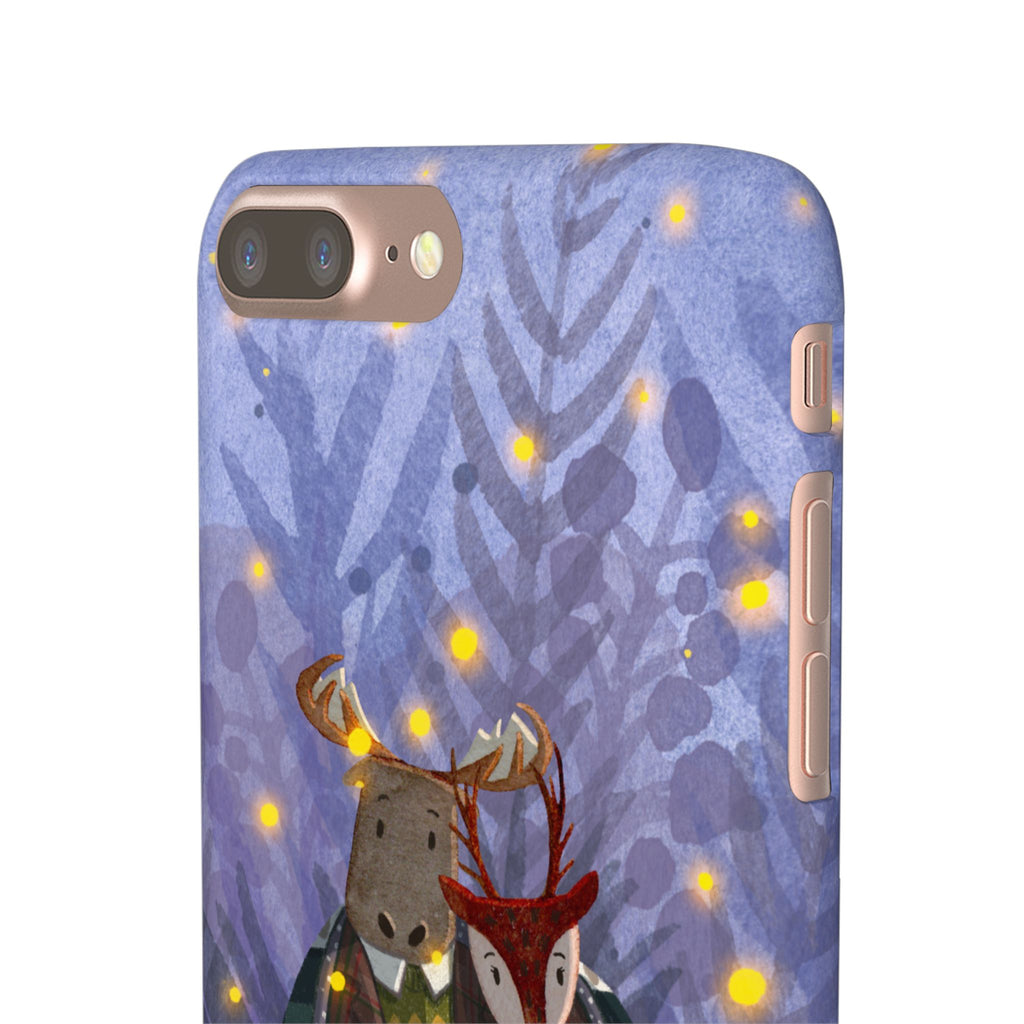 Whimsical Animal Lovers Snap Cases - Cozy Phone Protection, Gift for Nature Lovers, Holiday Decor, Cute Character Design, Animal Couple