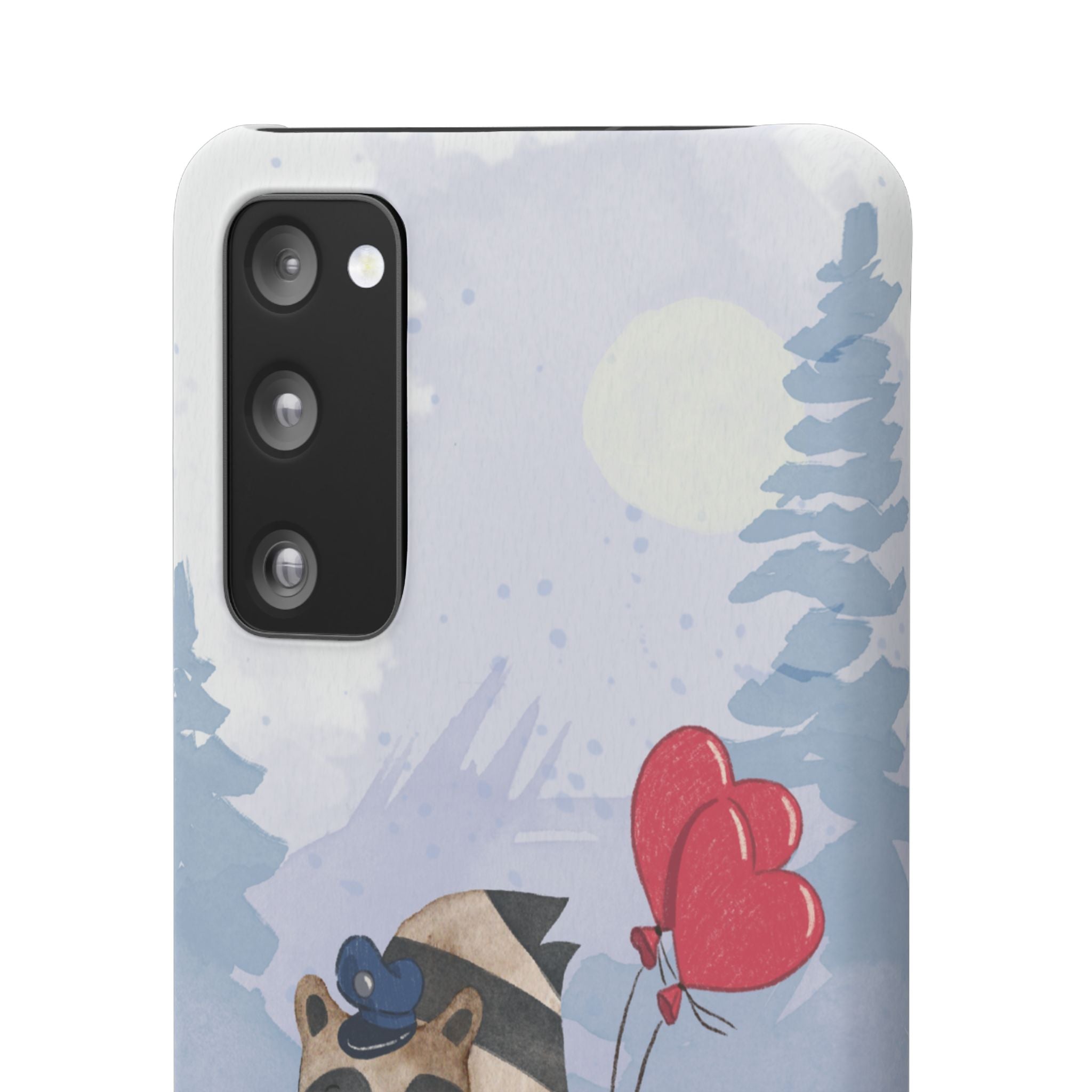 Whimsical Animal Snap Case with Love Balloons, Cute Phone Case, Valentine's Day Gift, Animal Lover Accessory, Creative Phone Cover