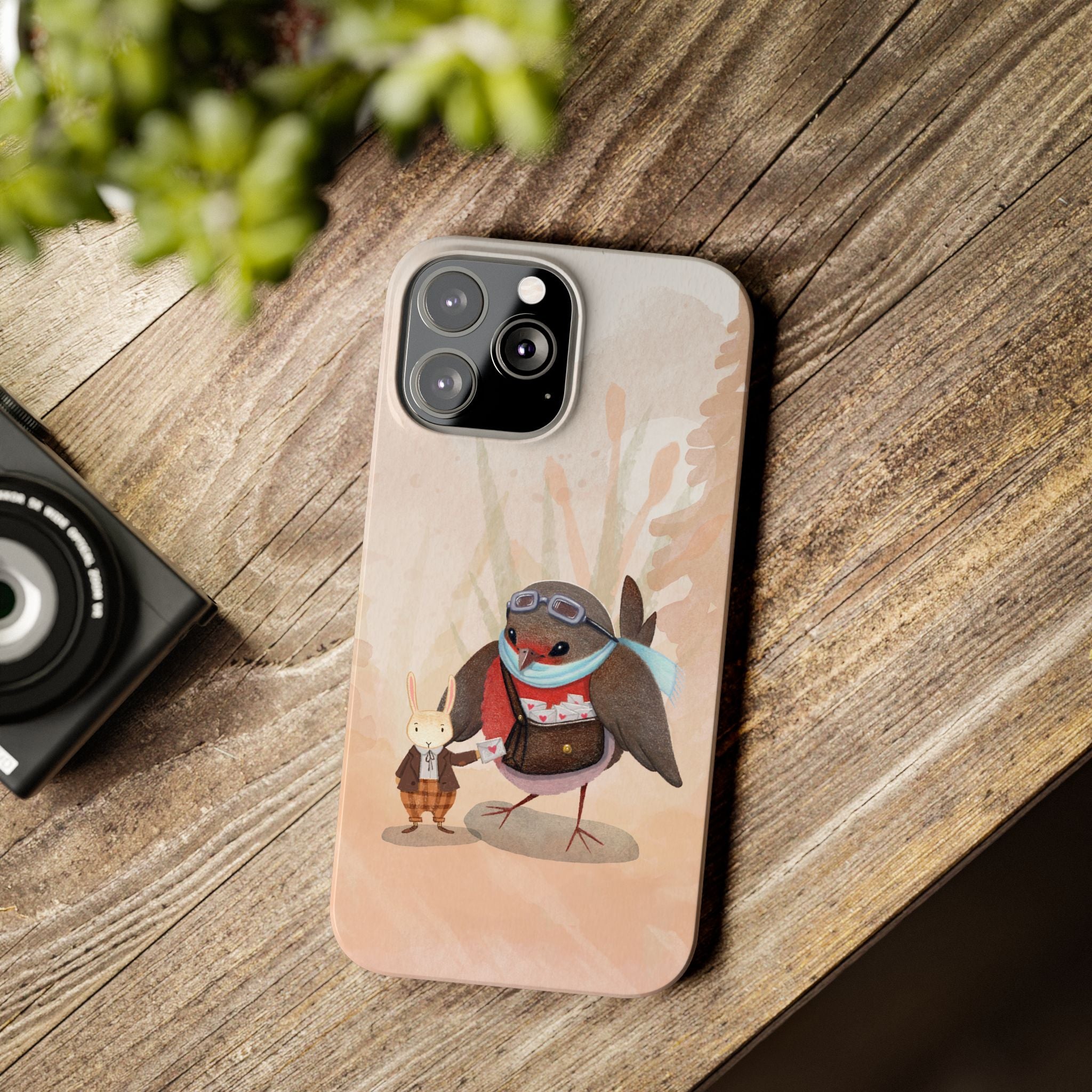 Whimsical Animal Slim Phone Cases - Cute Bird and Rabbit Design, Perfect for Animal Lovers, Gifts for Kids and Teens, Ideal for Birthdays,