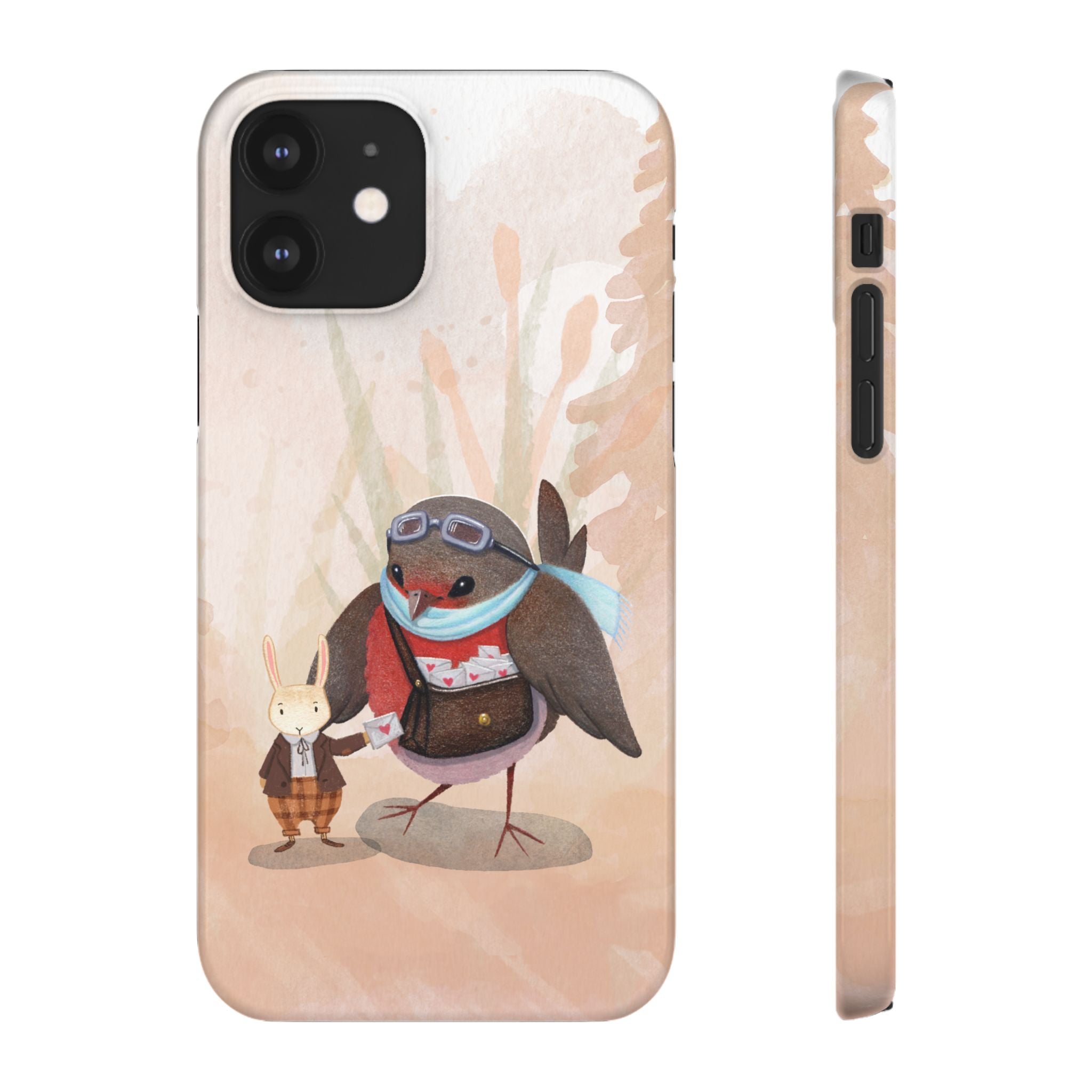 Whimsical Animal Snap Cases, Cute Phone Case, Handmade Bird and Bunny Design, Gift for Animal Lovers, Unique Smartphone Cover
