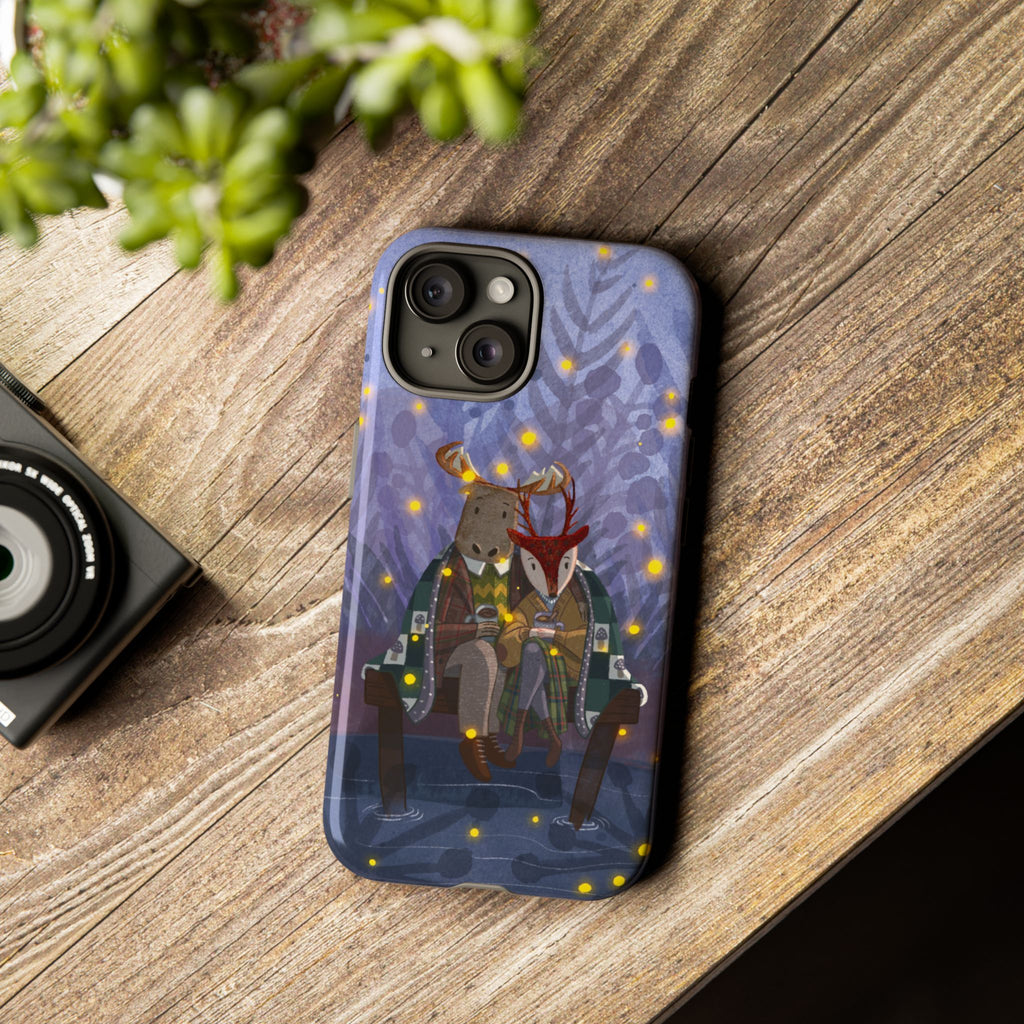 Cozy Couple Phone Case, Cute Animal Lovers Gift, Nature Aesthetic, Perfect for Holidays, Personalized Phone Accessories, Gift for Her
