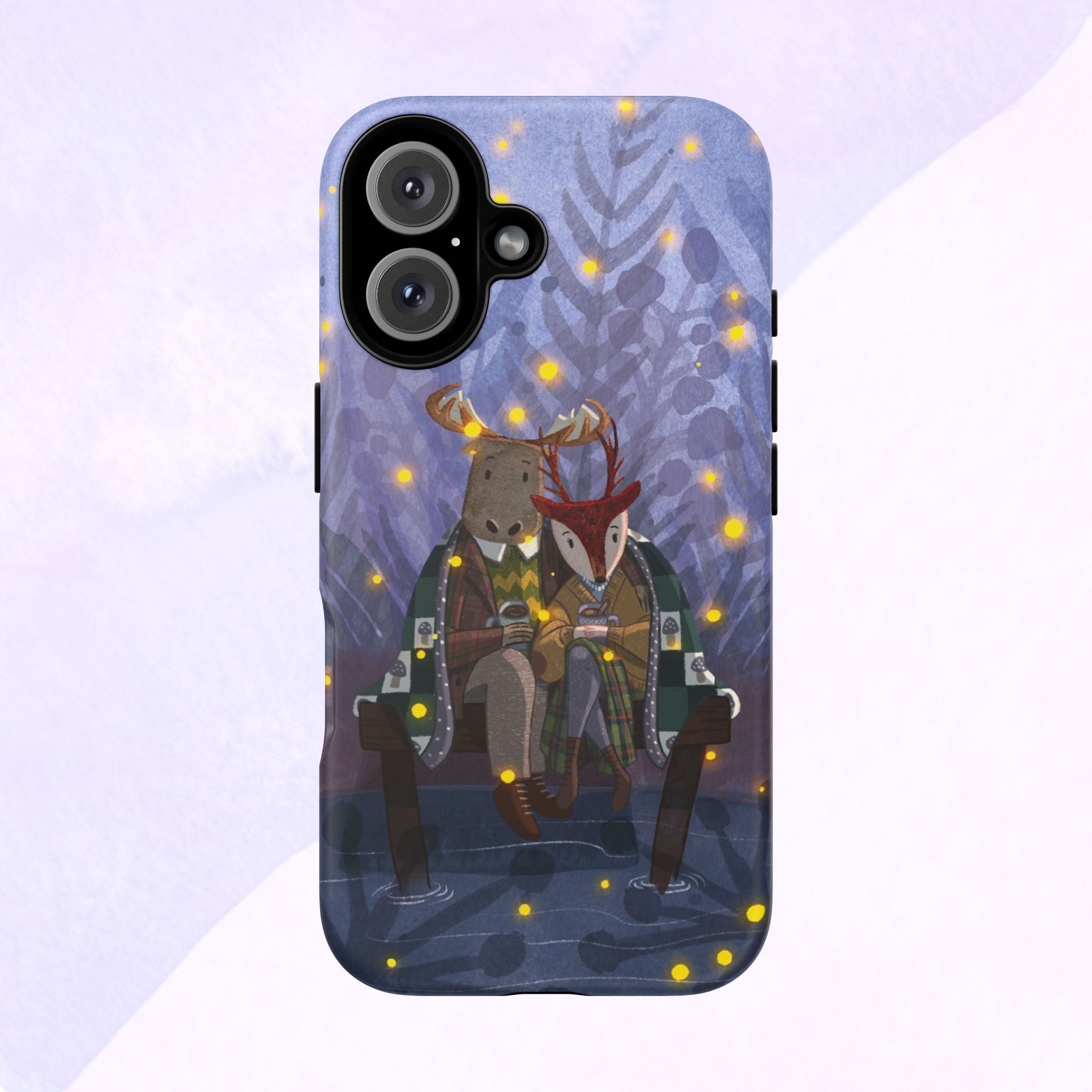 Cozy Couple Phone Case, Cute Animal Lovers Gift, Nature Aesthetic, Perfect for Holidays, Personalized Phone Accessories, Gift for Her