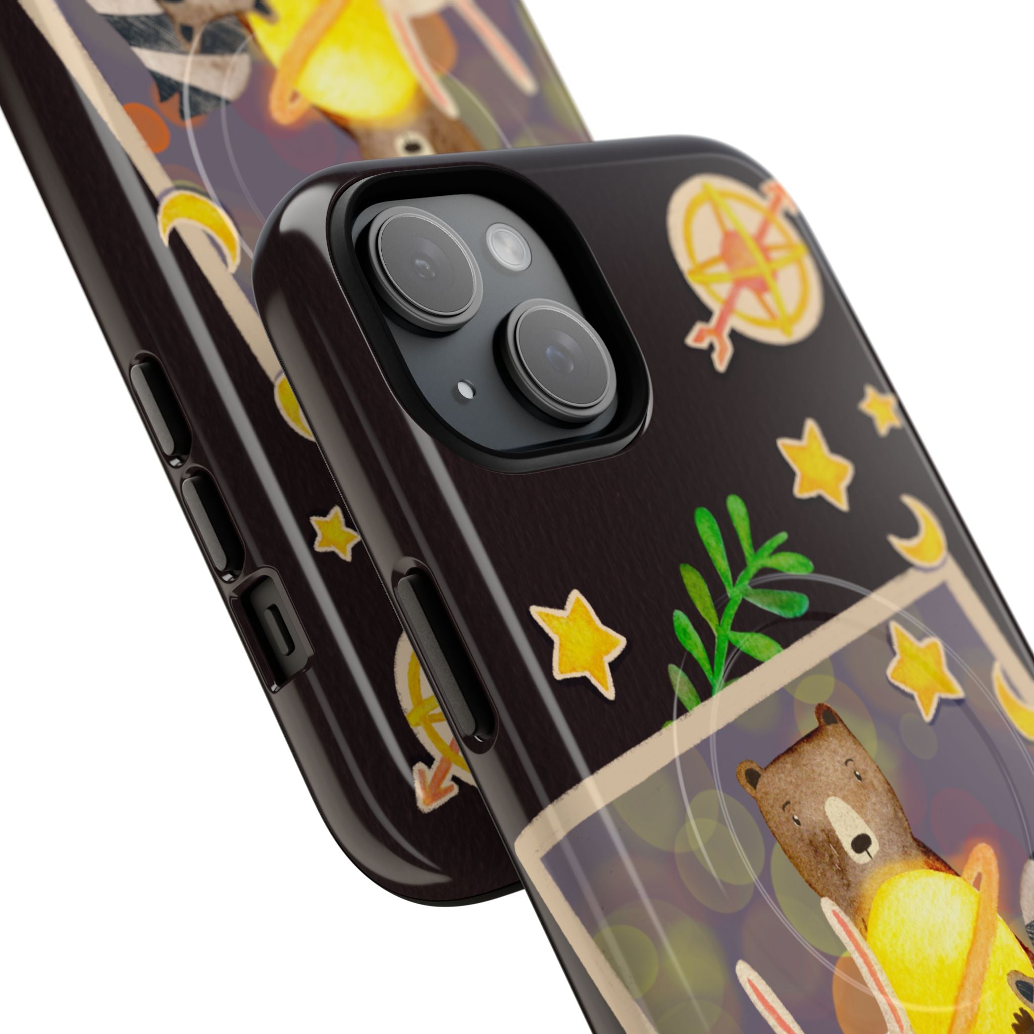 Tough Magnetic Cases, Whimsical Animal Phone Case, Cute Bear Rabbit Raccoon Design, Cute gift for her, Birthdays, iPhone 14 15 16 pro max