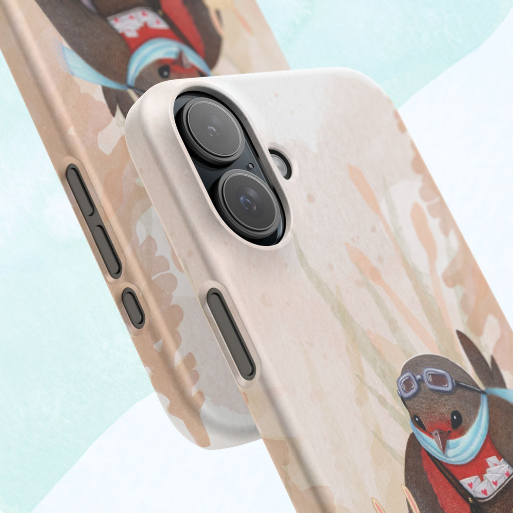 Whimsical Animal Snap Cases, Cute Phone Case, Handmade Bird and Bunny Design, Gift for Animal Lovers, Unique Smartphone Cover