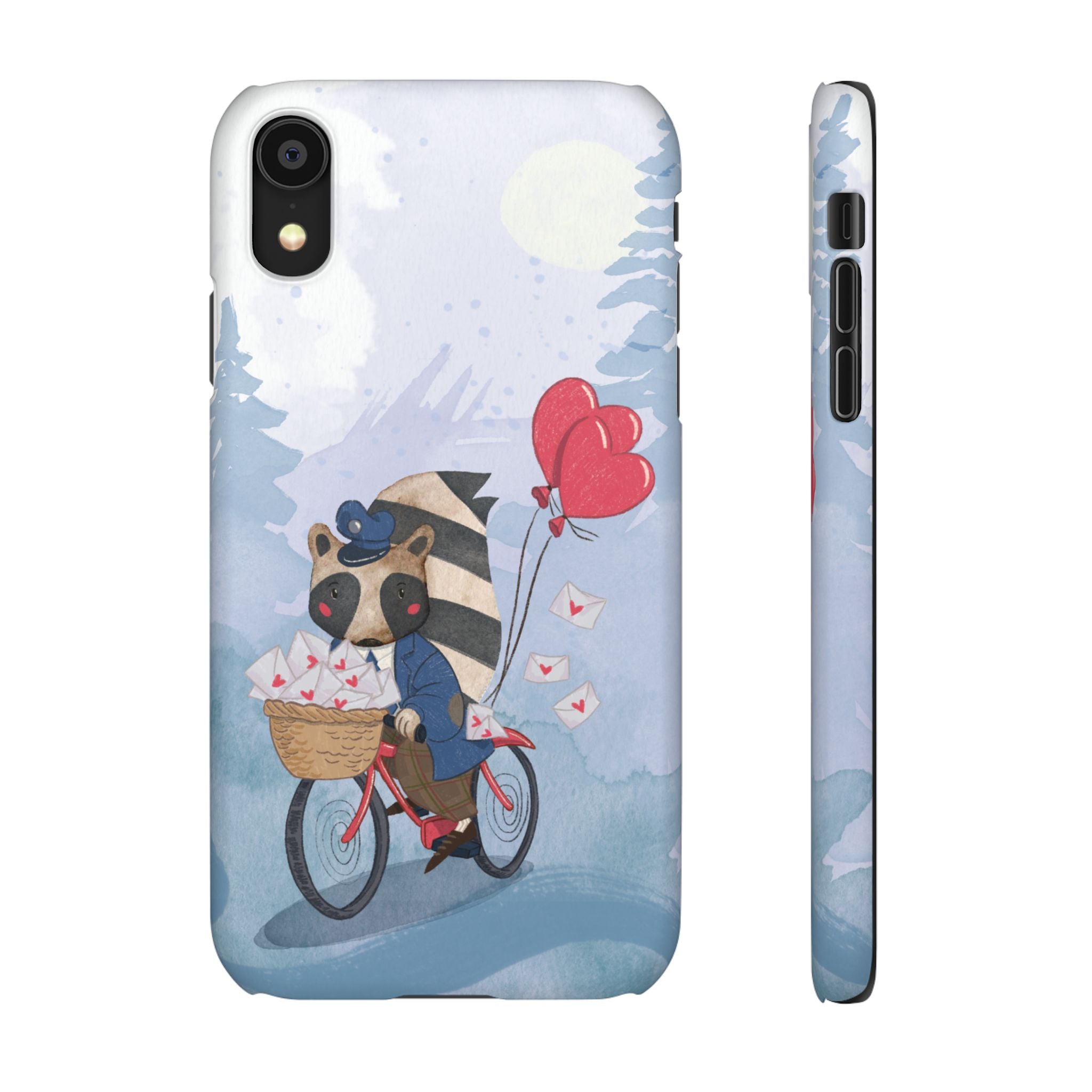 Whimsical Animal Snap Case with Love Balloons, Cute Phone Case, Valentine's Day Gift, Animal Lover Accessory, Creative Phone Cover