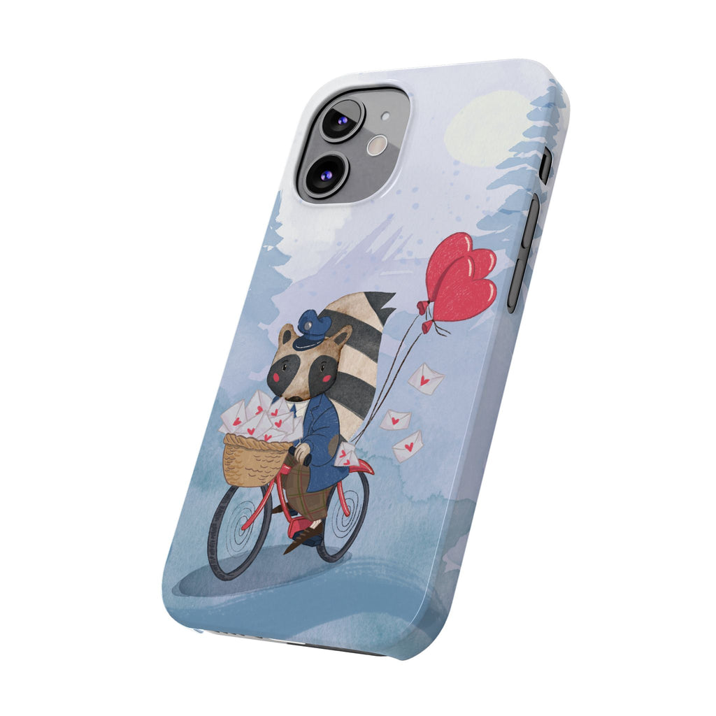 Whimsical Raccoon Slim Phone Case | Cute Animal Design | Perfect for Nature Lovers, Gifts, Birthdays, Valentines Day, Everyday Use