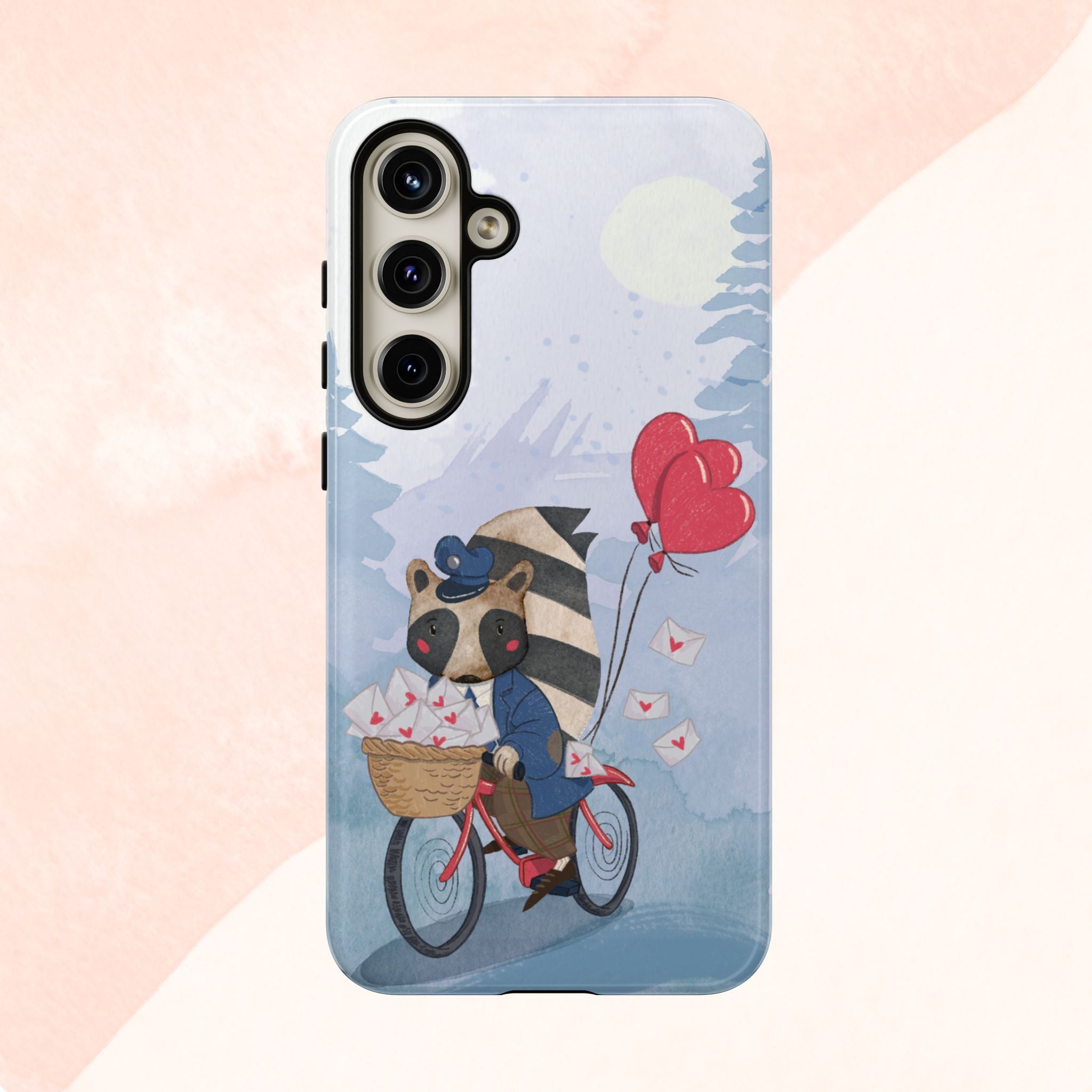 Cute Raccoon Phone Case, Tough Case for Animal Lovers, Valentine's Day Gift, Whimsical Phone Accessory, Gifts for Kids