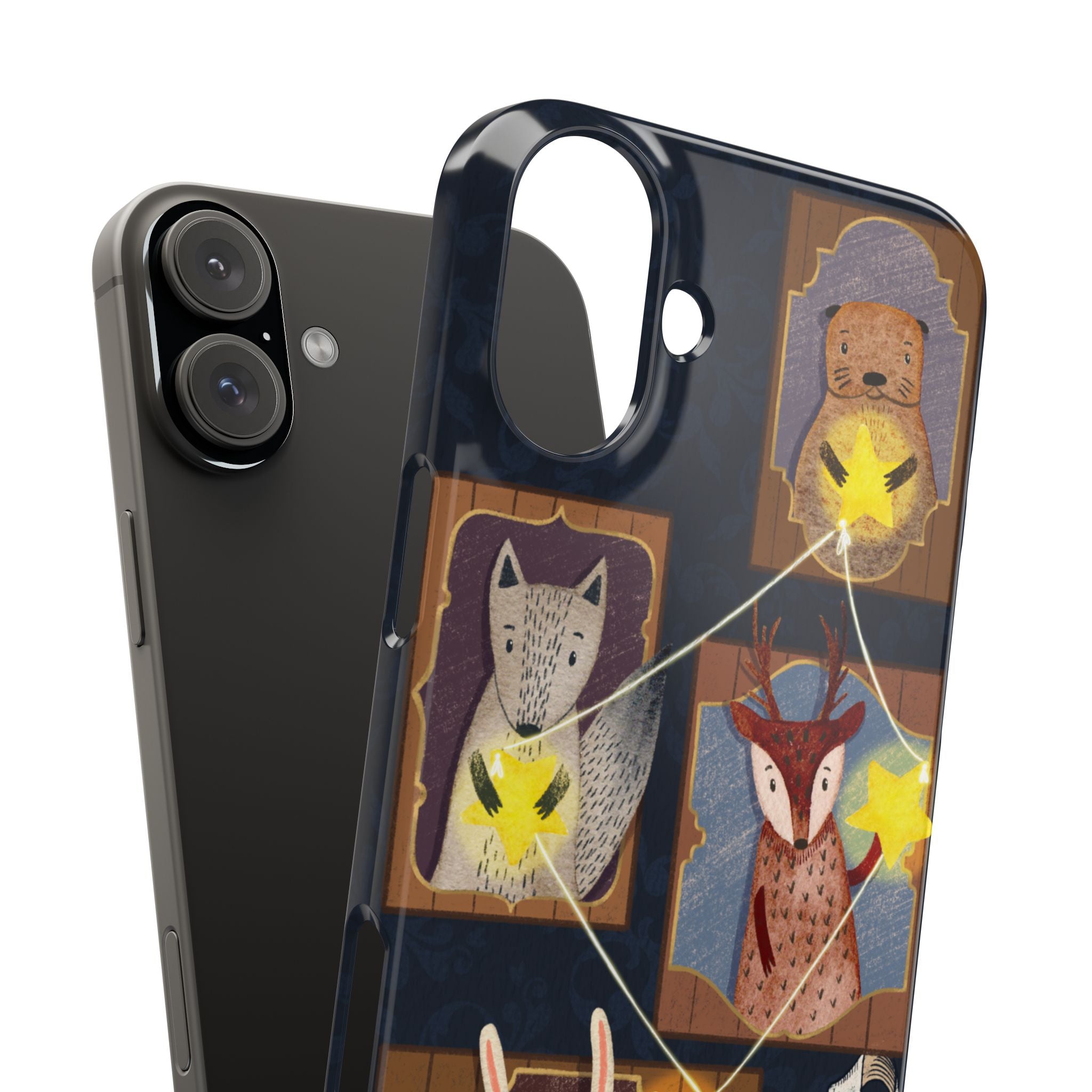 Constellation Friends Slim Case, Woodland Portrait iPhone Cover, Star Collector Design, Cute Kawaii Gift, Phone 8 9 X XR 11 12 13 14 15 16